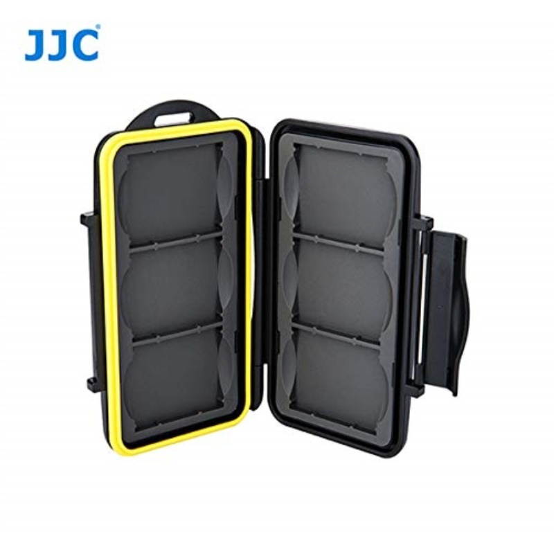 water resistant jjc mccf6 memory card hard case for 6 pcs cf cards with lock