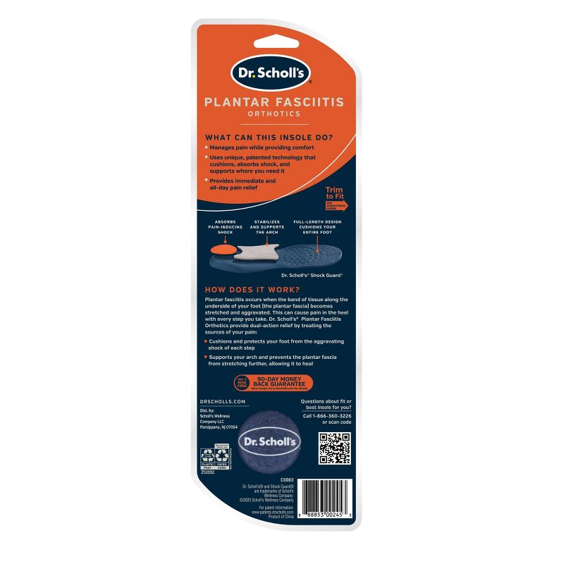 Dr. Scholl's Plantar Fasciitis Insoles for Men - Size (8-13)