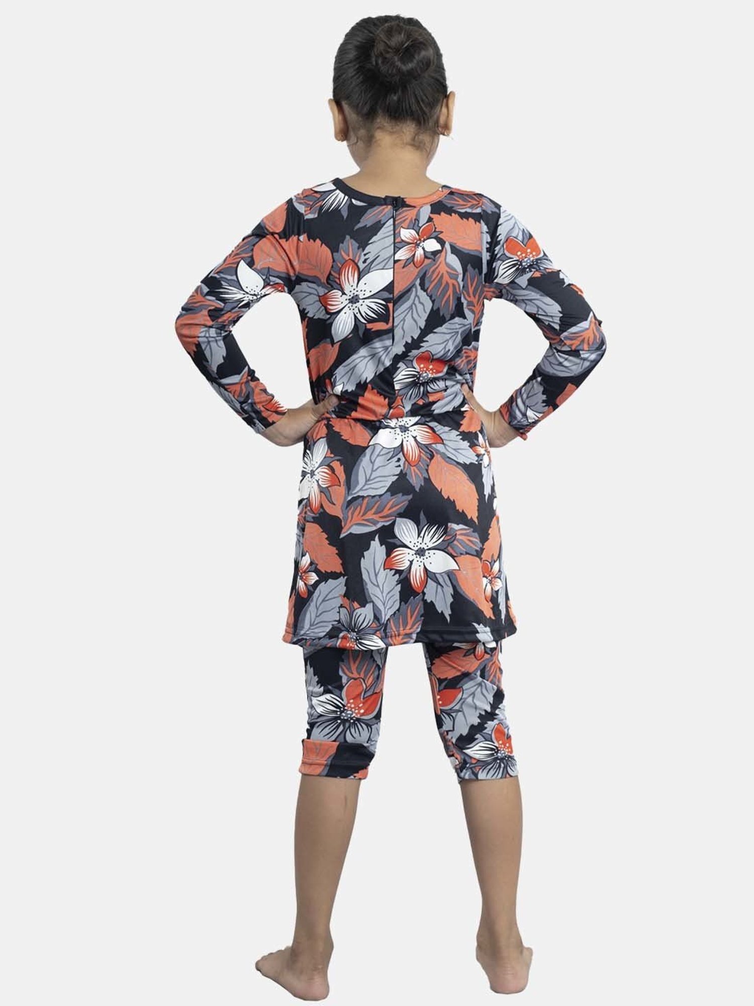 Cukoo Kids Red Printed Swimsuit