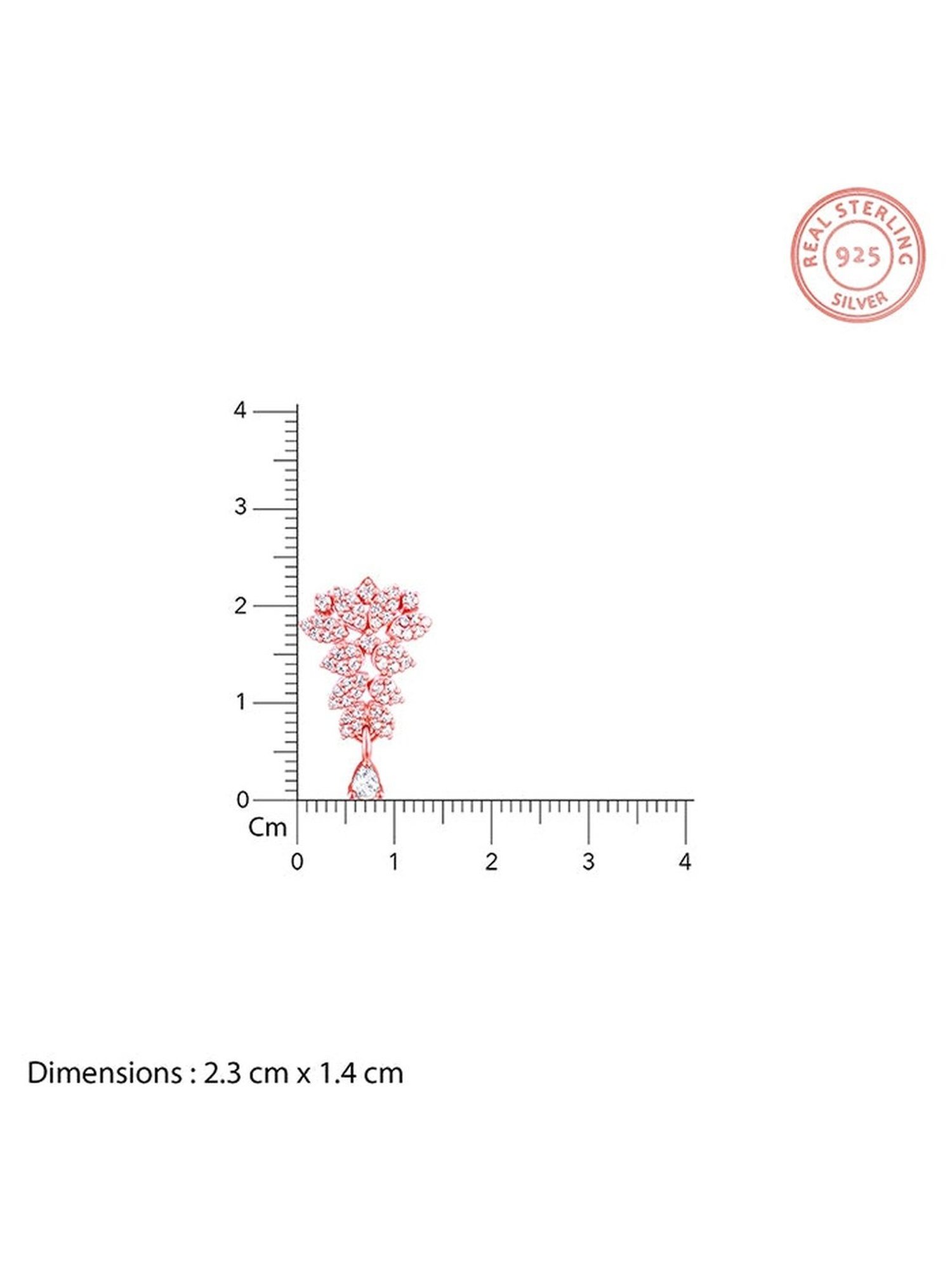 GIVA 92.5 Sterling Silver Rose Gold Party Wear Drop Earrings