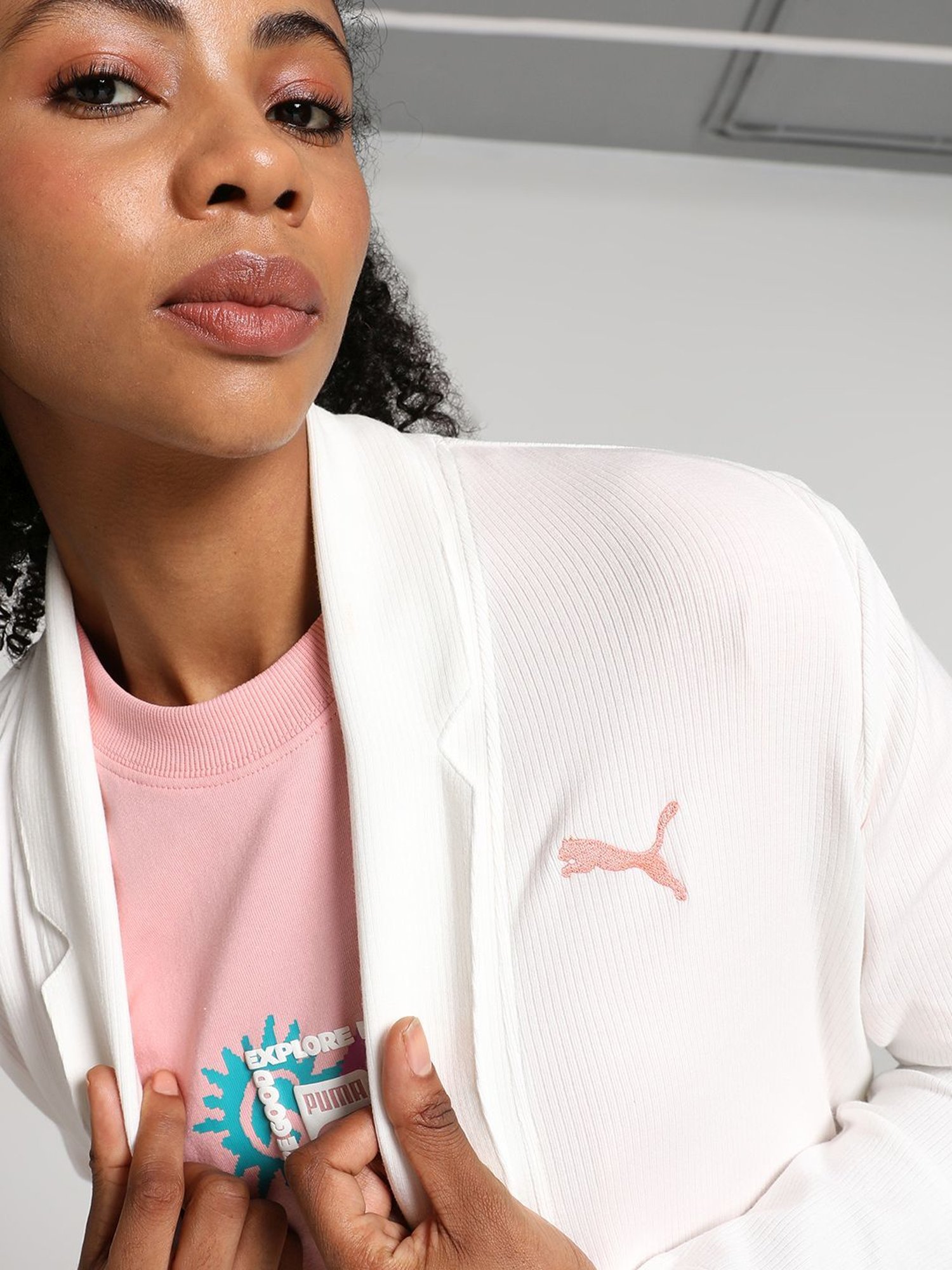 Puma White Cotton Shrug