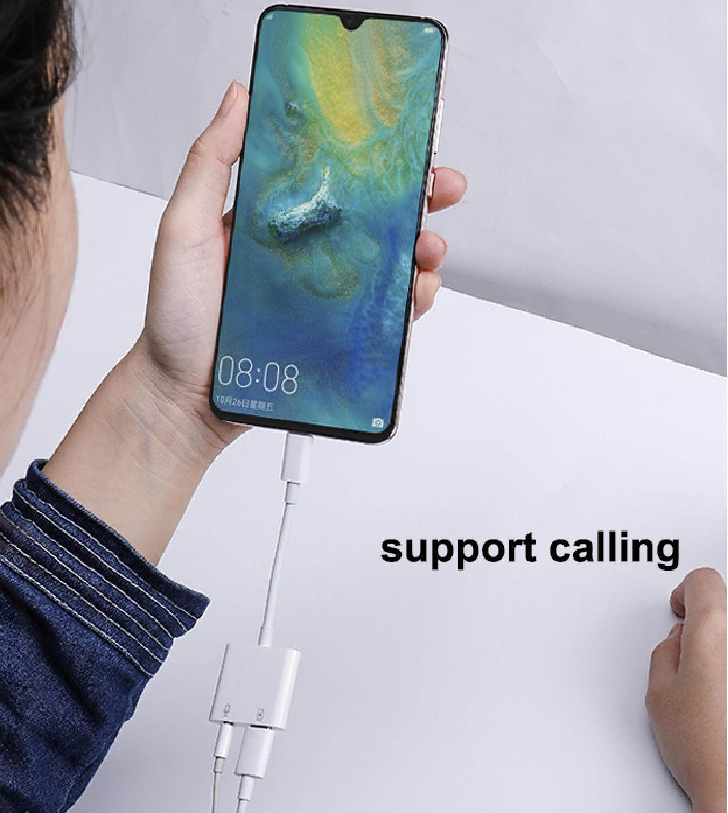 Dual Type C USB-C Headphone Audio Charging Adapter Splitter Converter 3.5mm Aux Cable Compatible with Samsung Galaxy S20, Google Pixel 5/4/3/3/1, iPad Pro, Xiaomi 6 6X 8