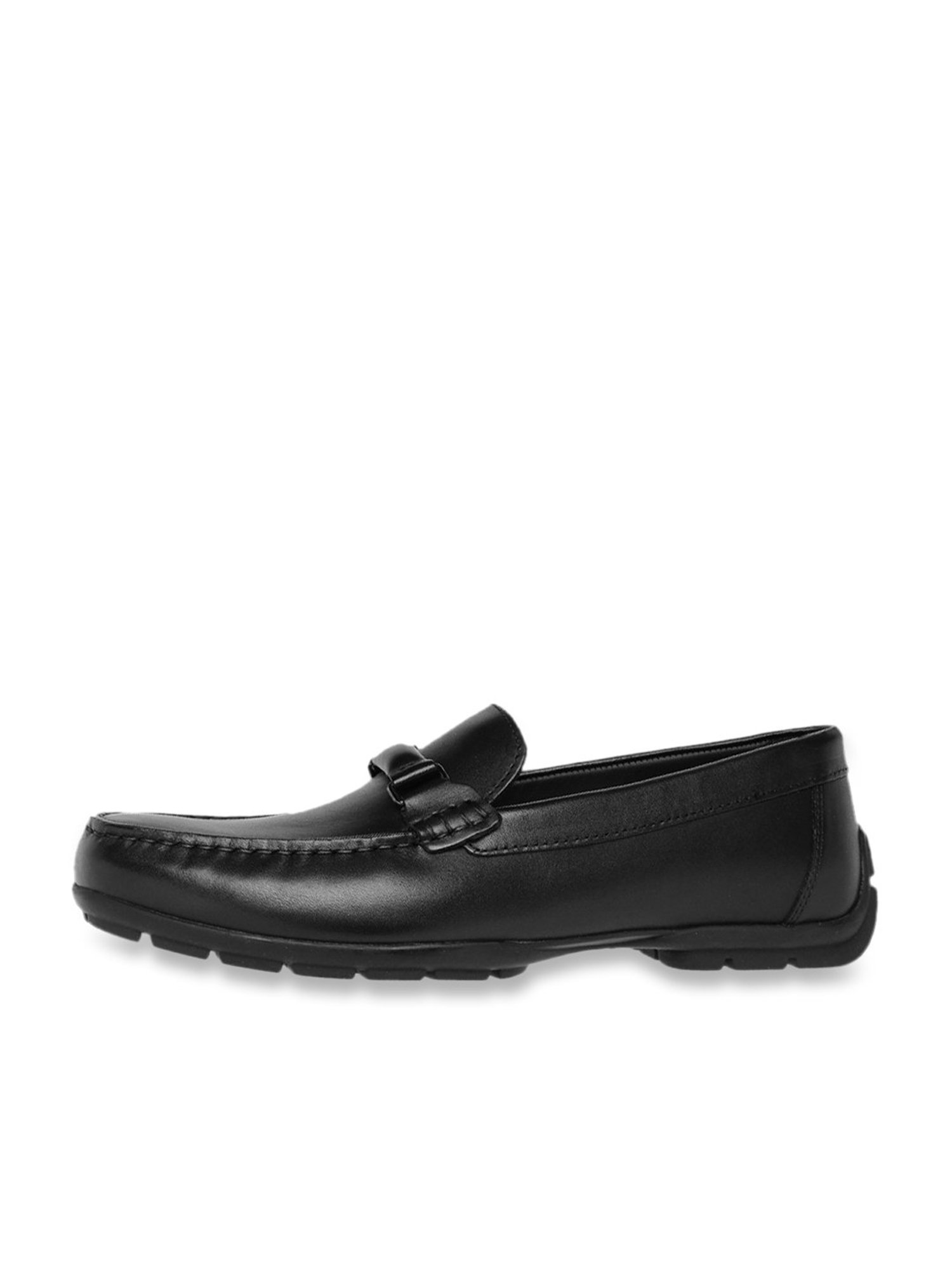 Geox Men's U Moner W 2FIT Black Leather Casual Loafers