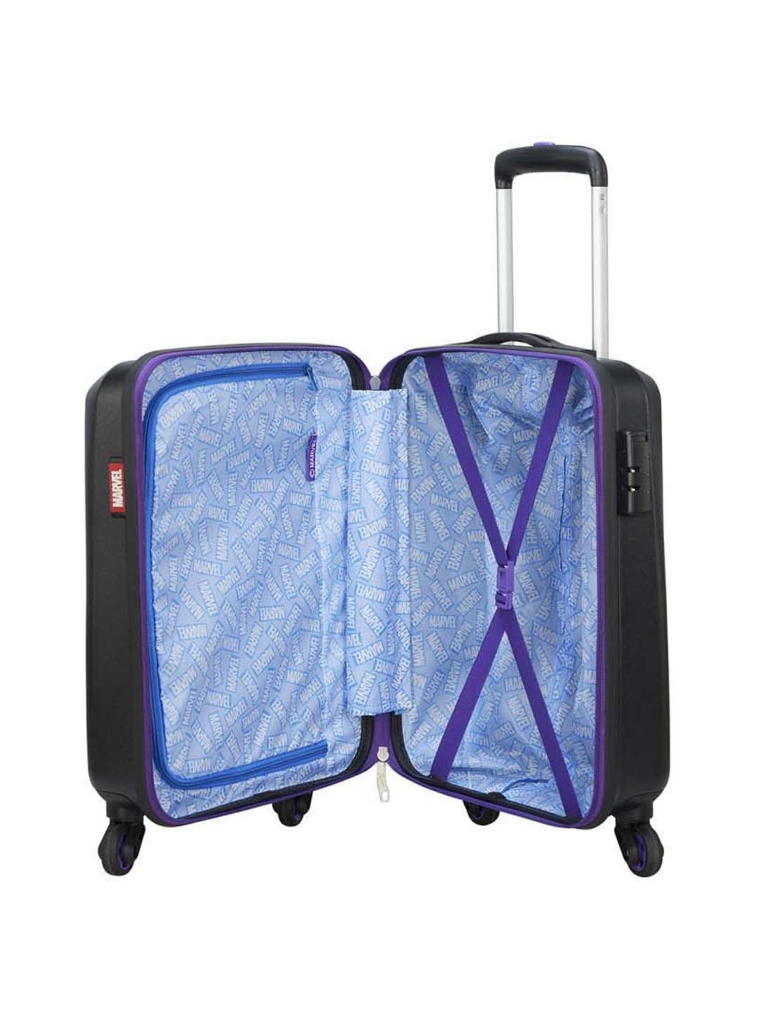 Skybags Marvel Black Textured Hard Small Trolley Bag - 36 cm