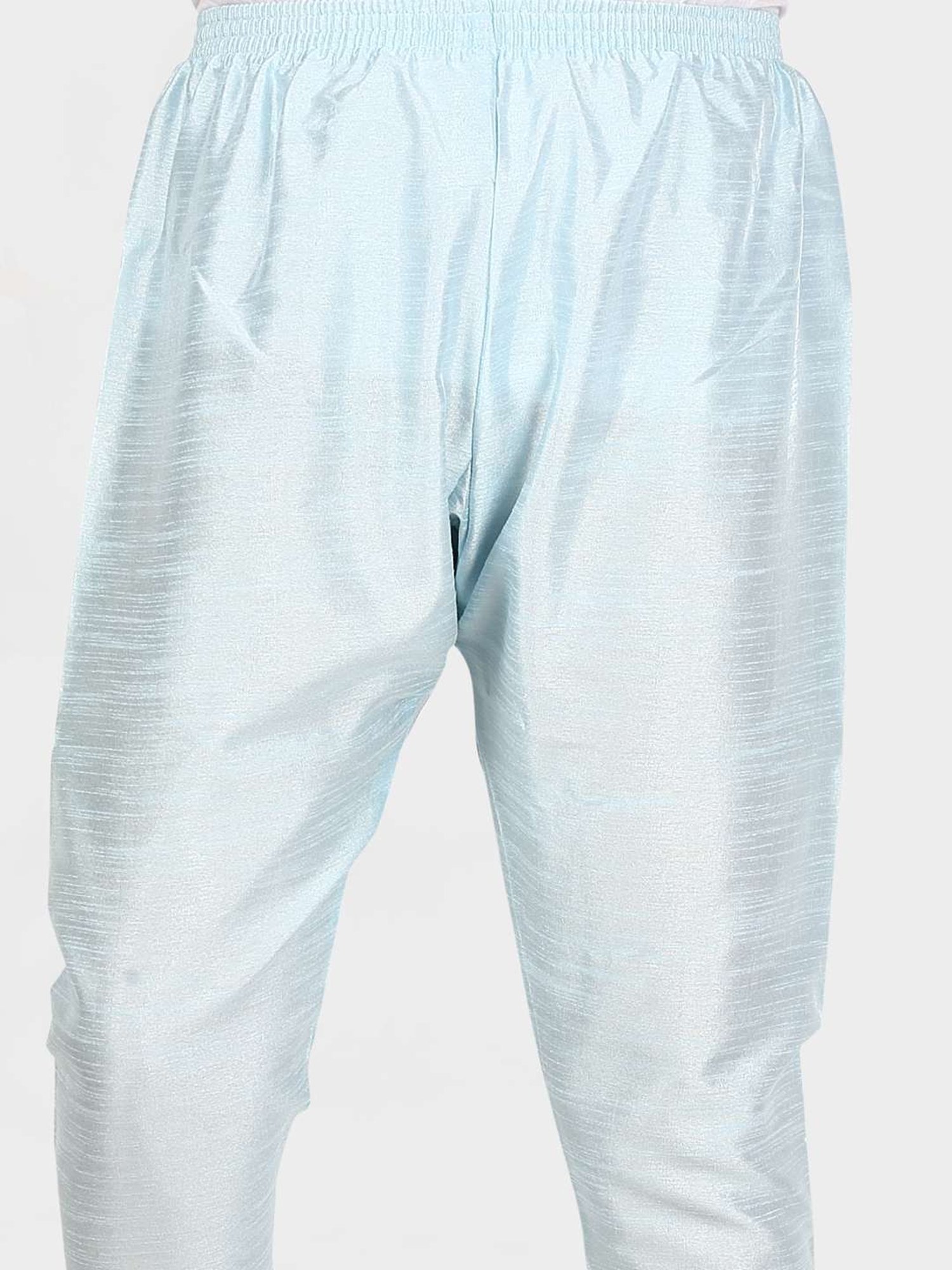 Cavio Kids Sky Blue Embroidered Full Sleeves Kurta Set