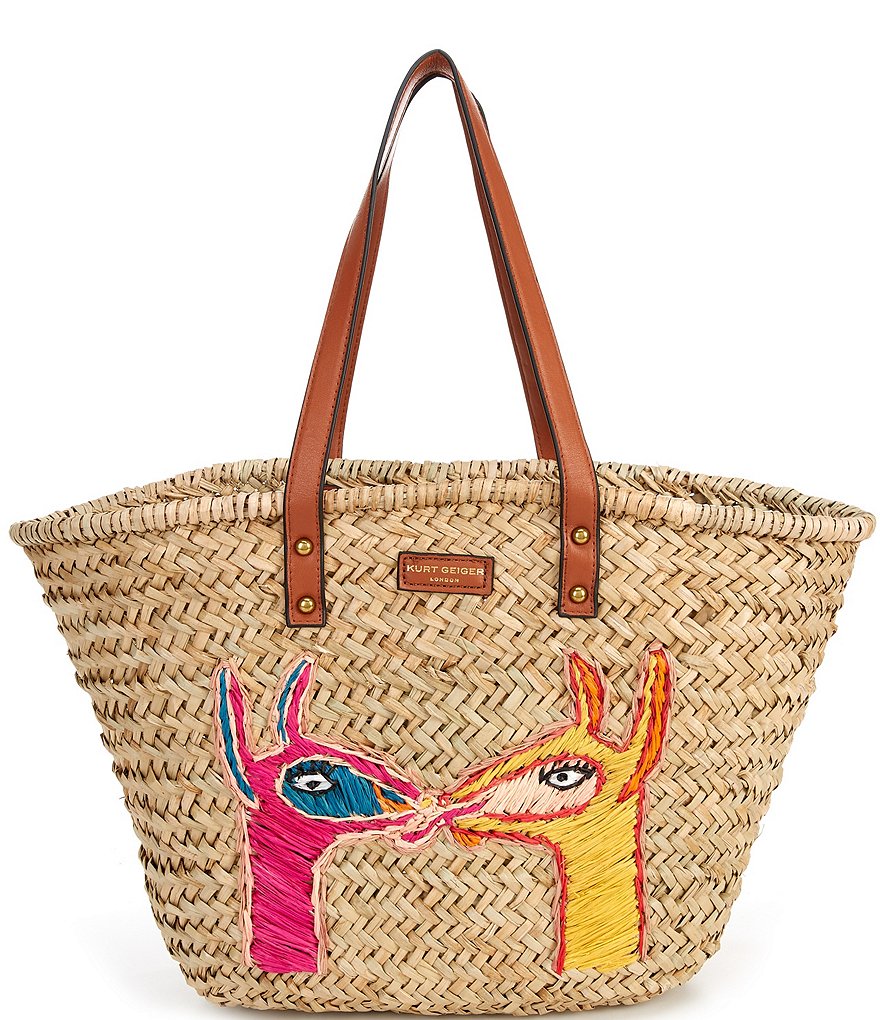 Kurt Geiger London Kensington Llama Straw Basket Bag