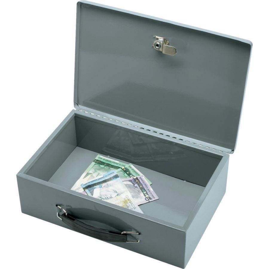 Sparco Security Chest w/2 Keys Steel 12-3/4"x8-1/4"x3-3/4" Gray 15502