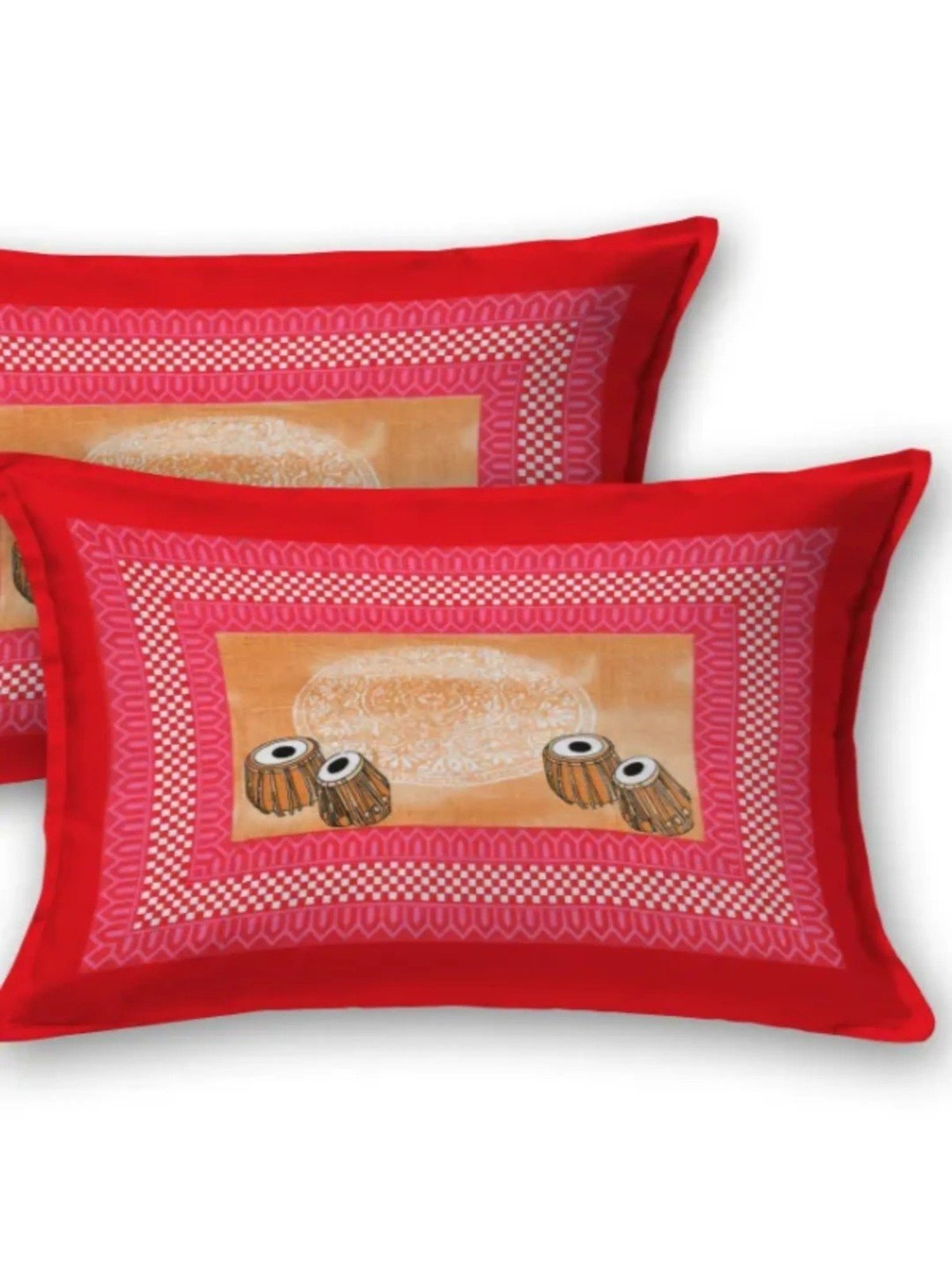 Living Roots Abstract Pink 240 TC Cotton Bedsheet with 2 Pillow Covers