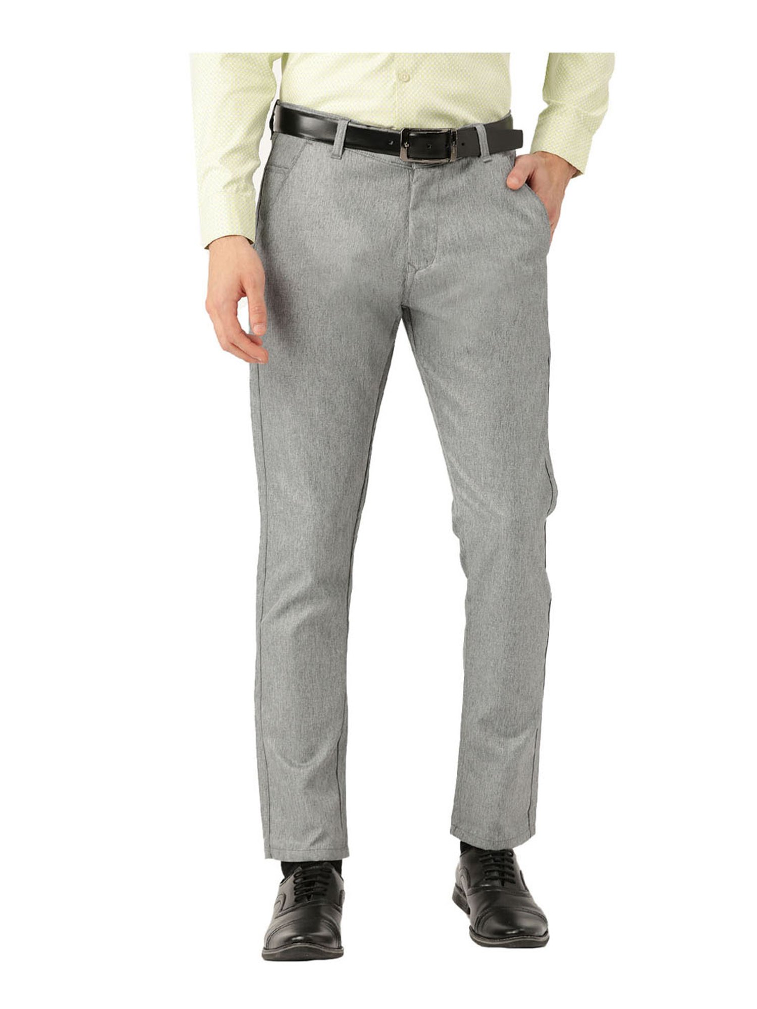 Sojanya Grey Regular Slim Fit Trousers