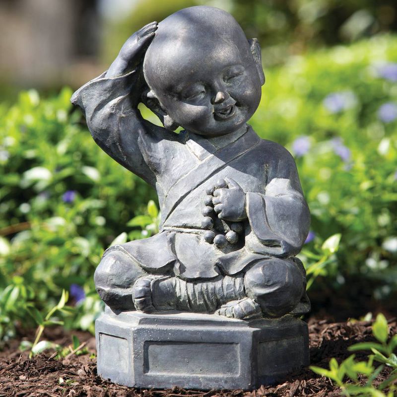 13.75" Indoor/Outdoor Resin Dreaming Buddha Garden Statue Brown - Alfresco Home LLC