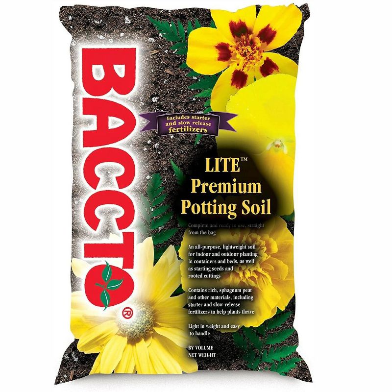 Michigan Peat 1420 Baccto Lite Premium Potting Soil for Indoor Outdoor Gardening, Seed Starting, Propagation, and More, , 20 Quart Bag