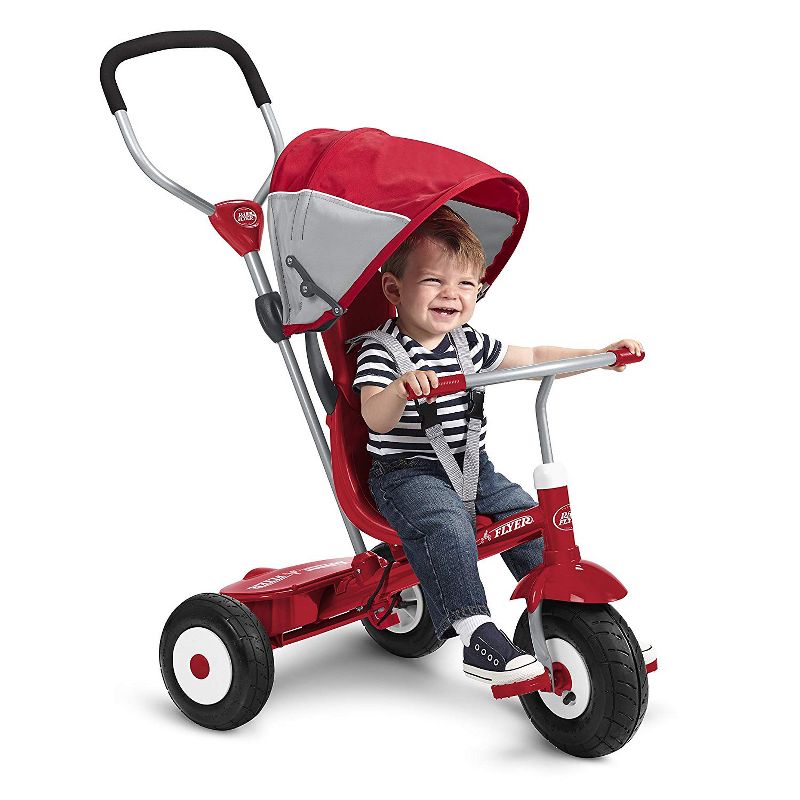 Radio Flyer Sport 4 in 1 All Terrain Kids Stroll 'N Trike Ride On Tricycle, Red