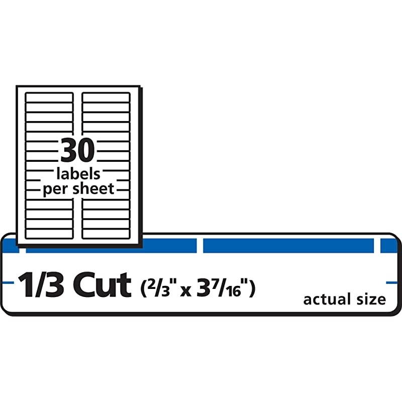 Blue File Folder Labels for Laser and Inkjet Printers with TrueBlock Technology 23 inches x 3716 inches Box of 1500 5766