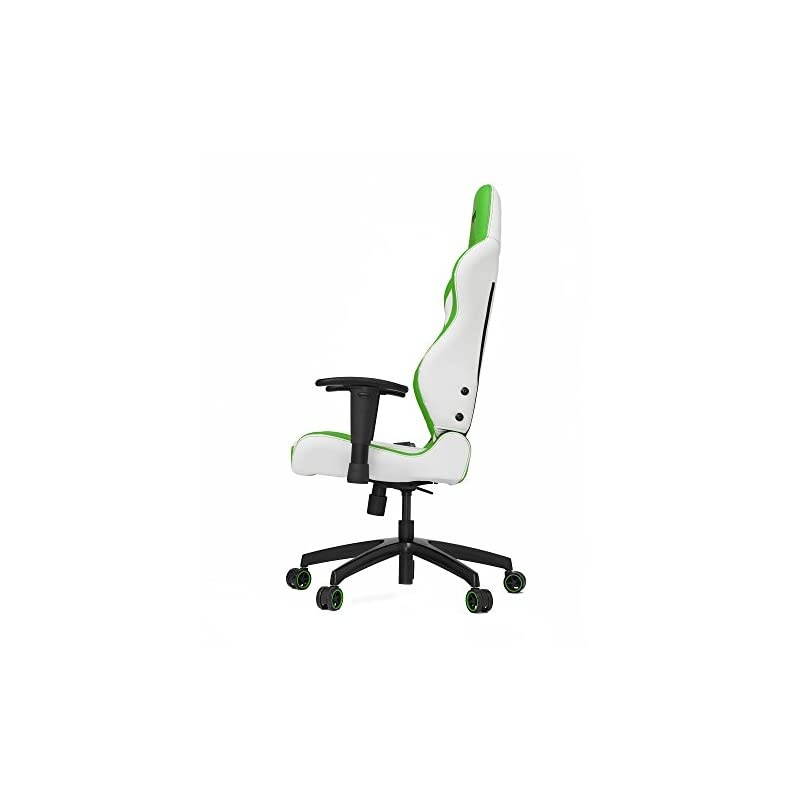 Gaming Chair Racing Seat, S-Line Slim SL2000 BIFMA Cert, White/Green