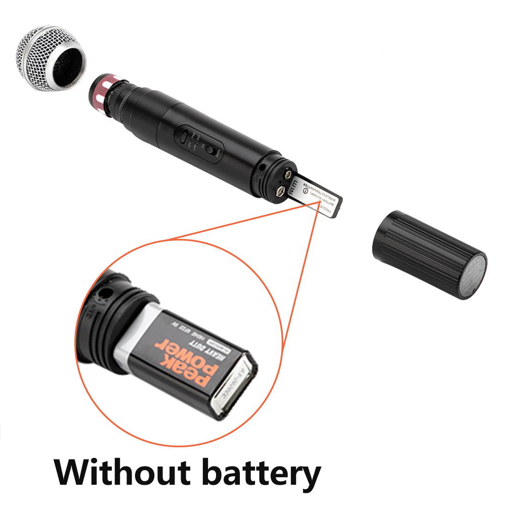 PGX-58 VHF Wireless Microphone System Dual Handheld 2 x Mic Cordless Receiver Black