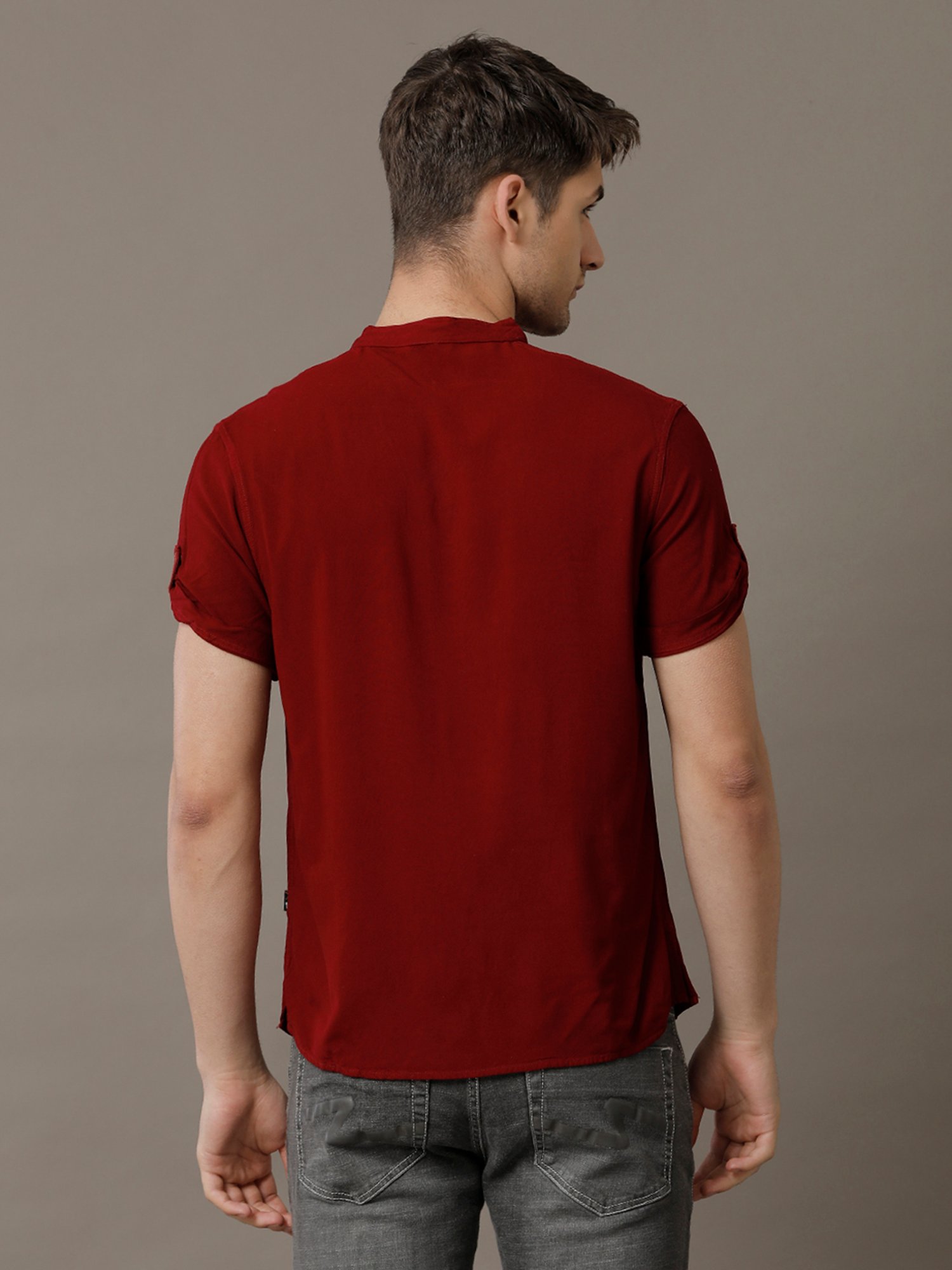 Identiti Maroon Slim Fit Shirt