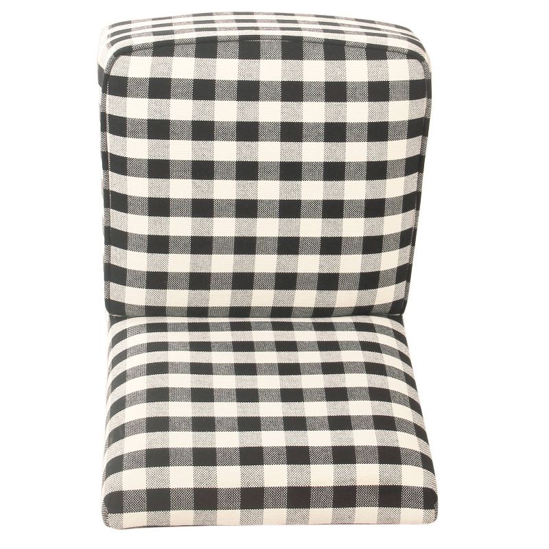 Kids' Modern Slipper Chair Mini Plaid Black - HomePop