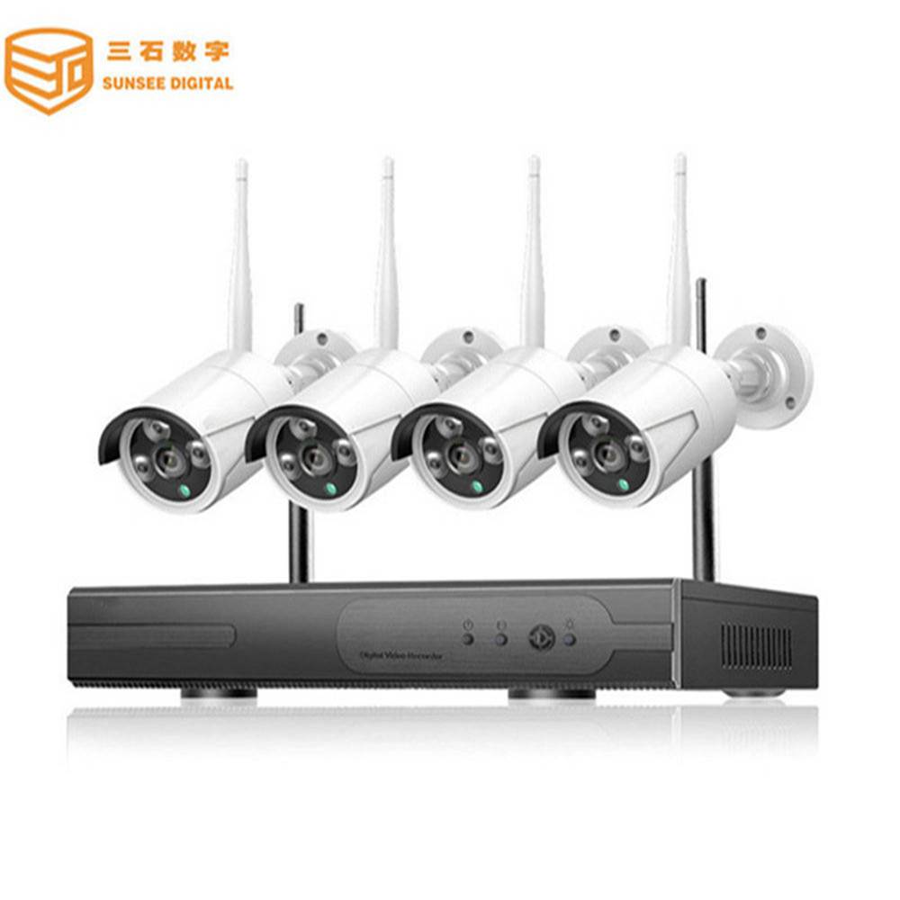 SUNSEE DIGITAL  4CH Wireless CCTV System 1080P 4pcs 2MP NVR wifi IR-CUT Outdoor CCTV Camera IP Security System Video Surveillance Kit Tuya APP