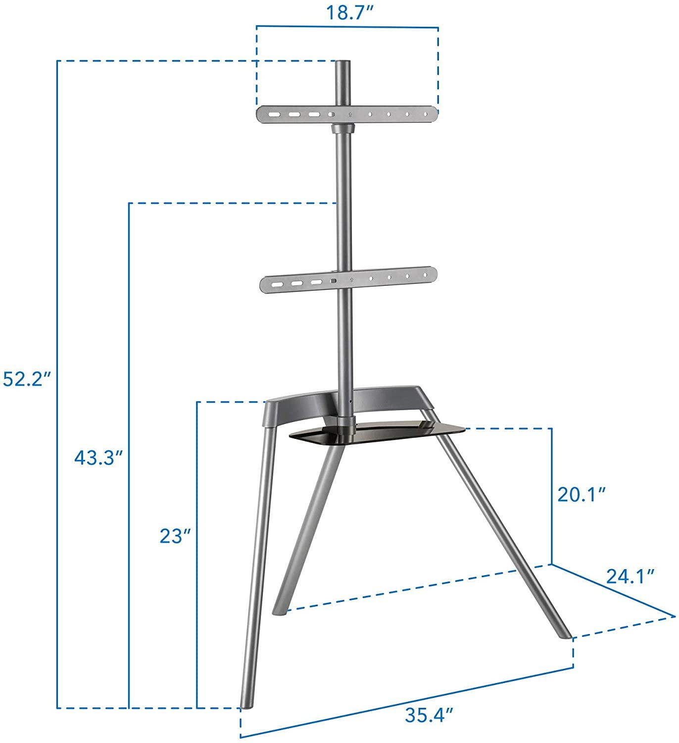 Easel TV Stand - TV Tripod | Holds Up to 88 Pounds and Fits 43-65 Inch Flat & Curved Screens | Quickly Assembles with SNAP-Lock Technology | Portable Minimalist Display TV Stand
