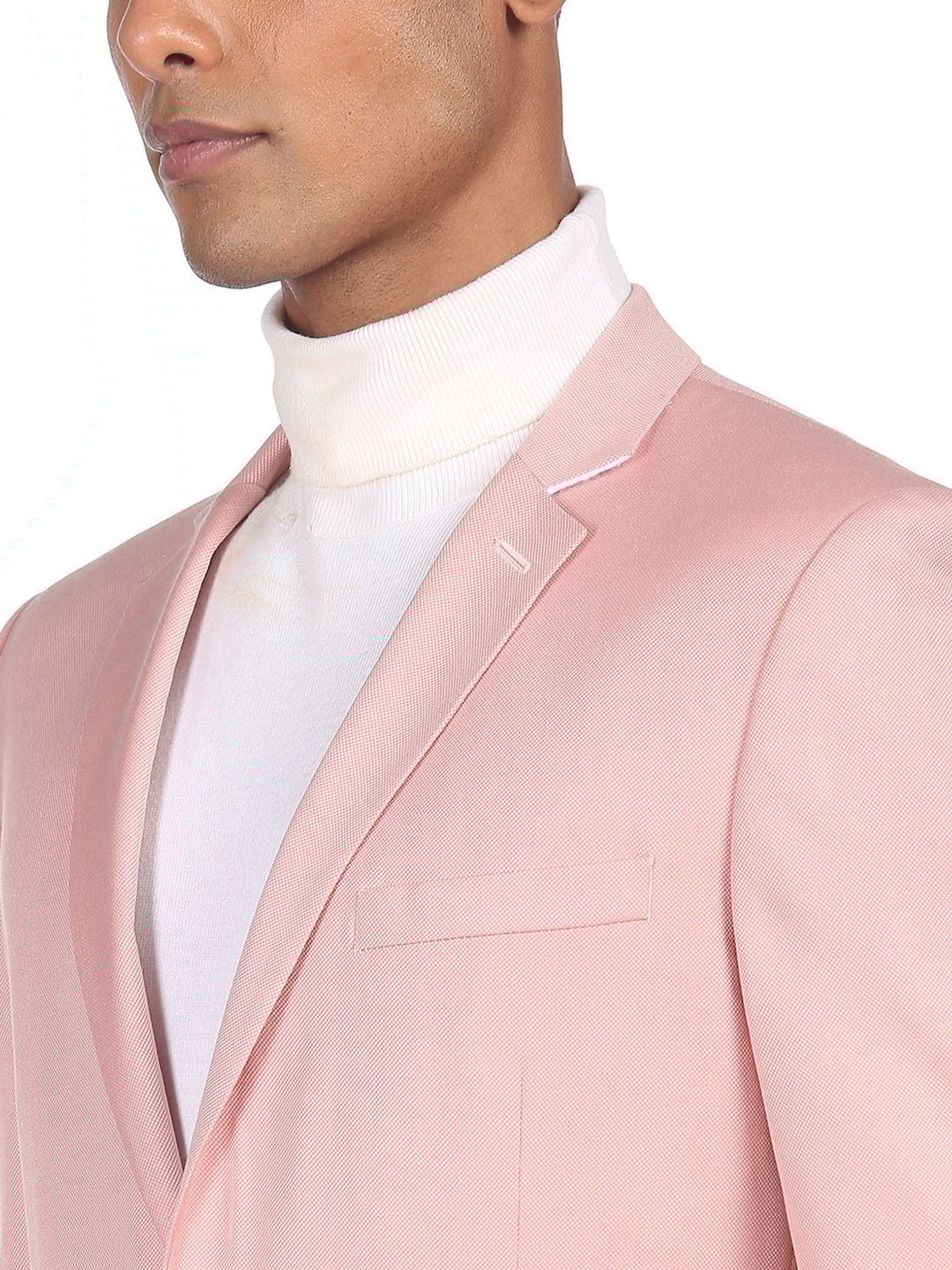 AD by Arvind Pink Full Sleeves Notched Lapel Blazer
