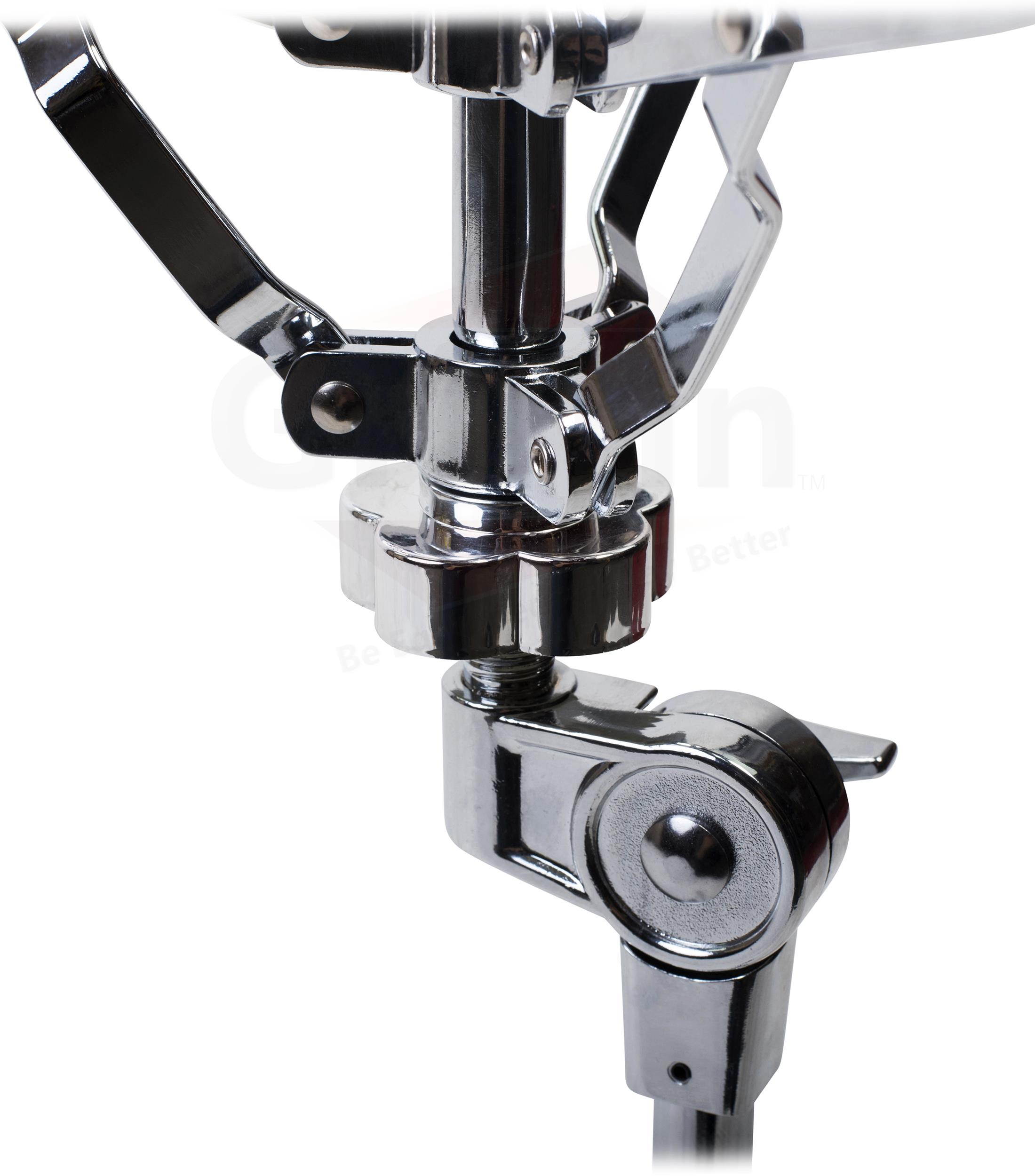 Snare Drum Stand by GRIFFIN | Deluxe Percussion Hardware Base Kit | Double Braced, Light Weight Mount for Standard Snares, Tom Drums & Practice Pad | Slip-Proof Gear Tilter & Clamp Style Basket Holder