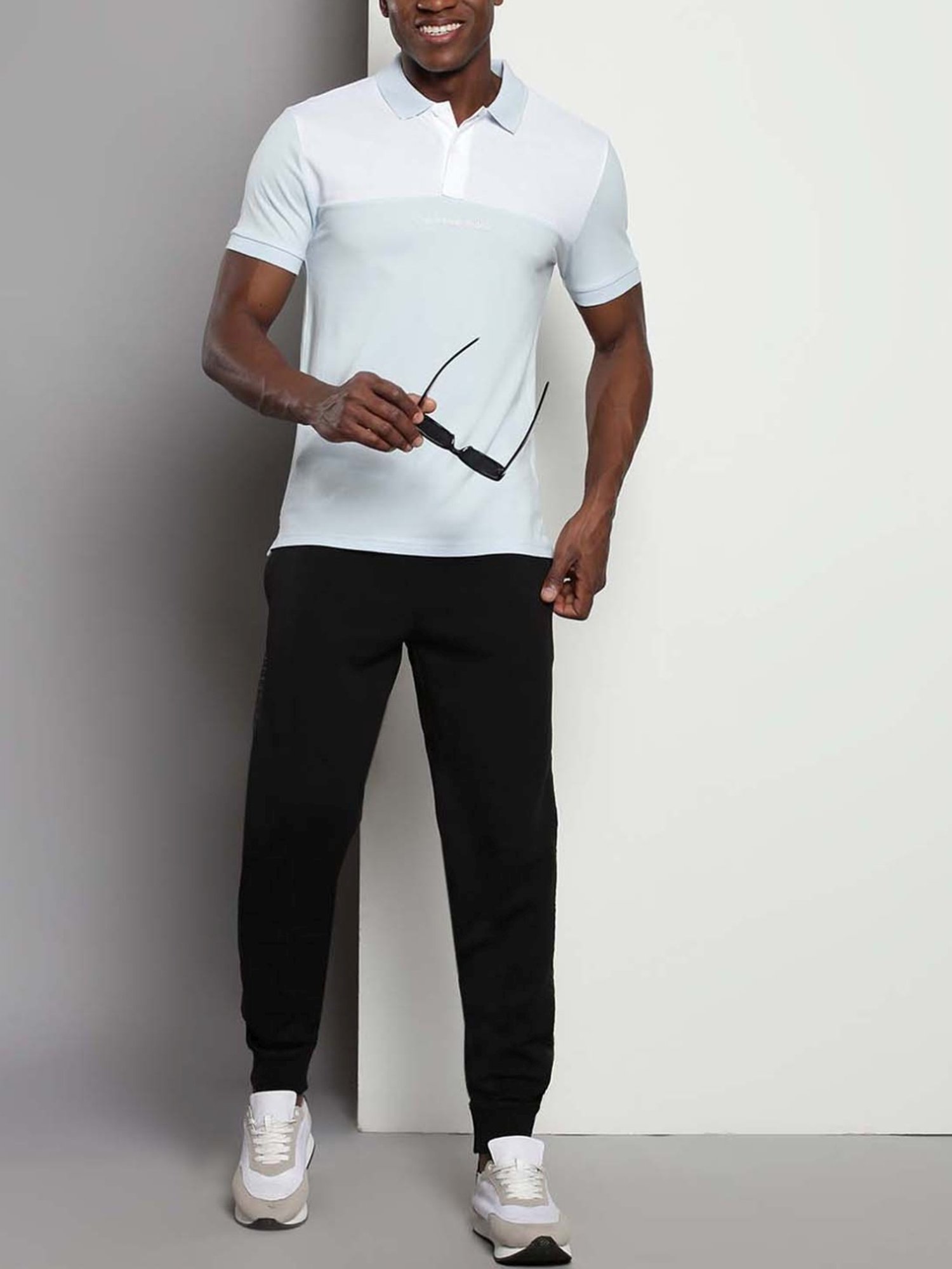 Calvin Klein Keepsake Blue Cotton Slim Fit Colour Block Polo T-Shirt