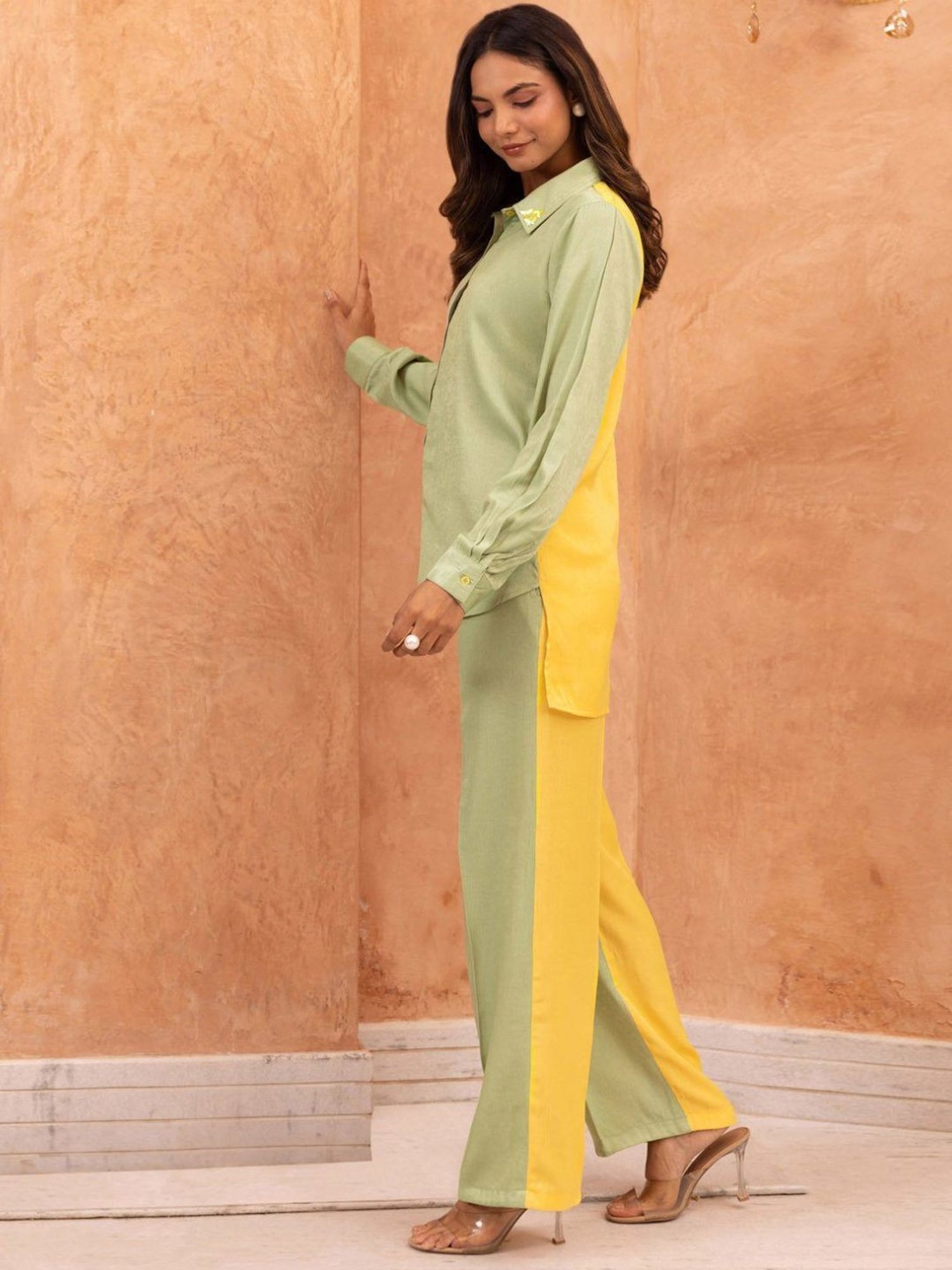 BInfinite Green Butterfly Embellished Coords-Set