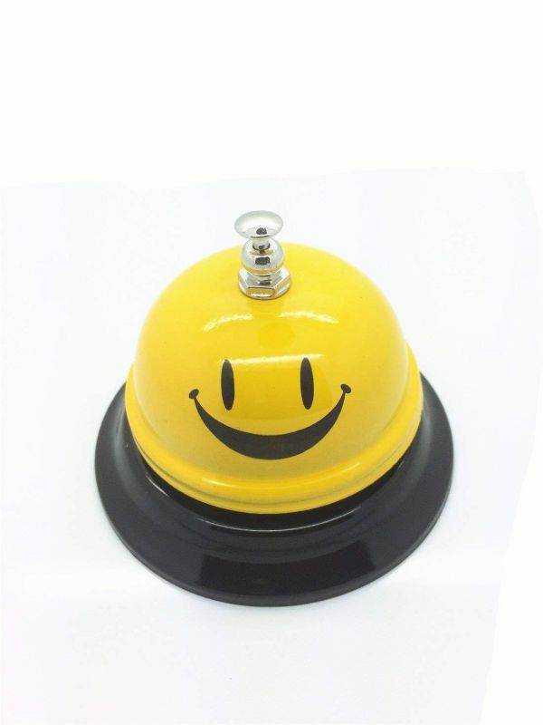 Desk Kitchen Hotel Counter Reception Restaurant Bar Ring for Service Call Bell (Desk Bell- Happy Face)