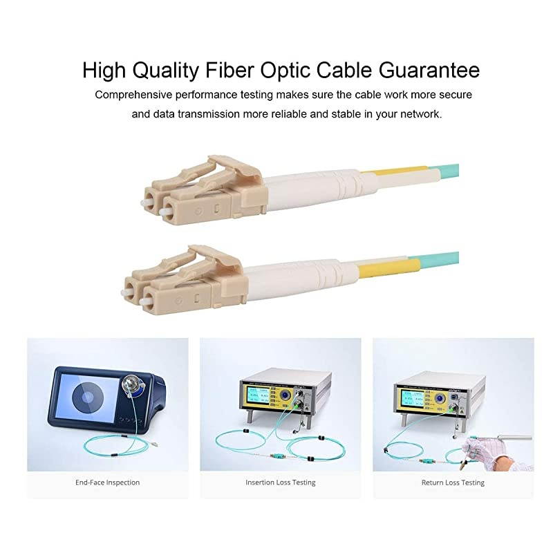 Patch Cable LC to LC Duplex 10Gb OM350125 Multimode 20mm LSZH Jacket Optic Cable 2 Meter2 Pack
