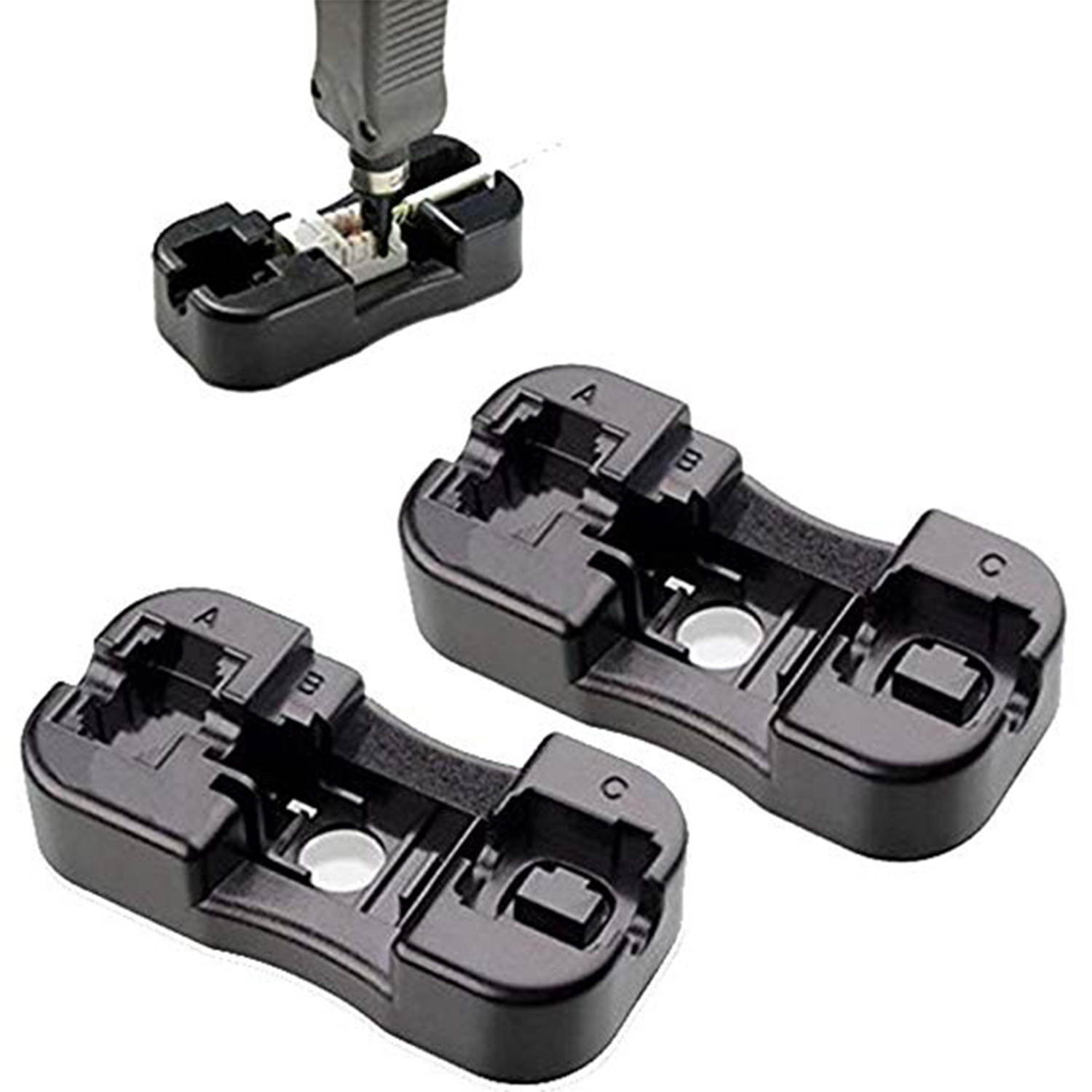 iMBAPrice Keystone Jack Punch Down Stand Holder for Cat5E/Cat6 and RJ11/RJ12 Keystone Jacks (Pack of 2)