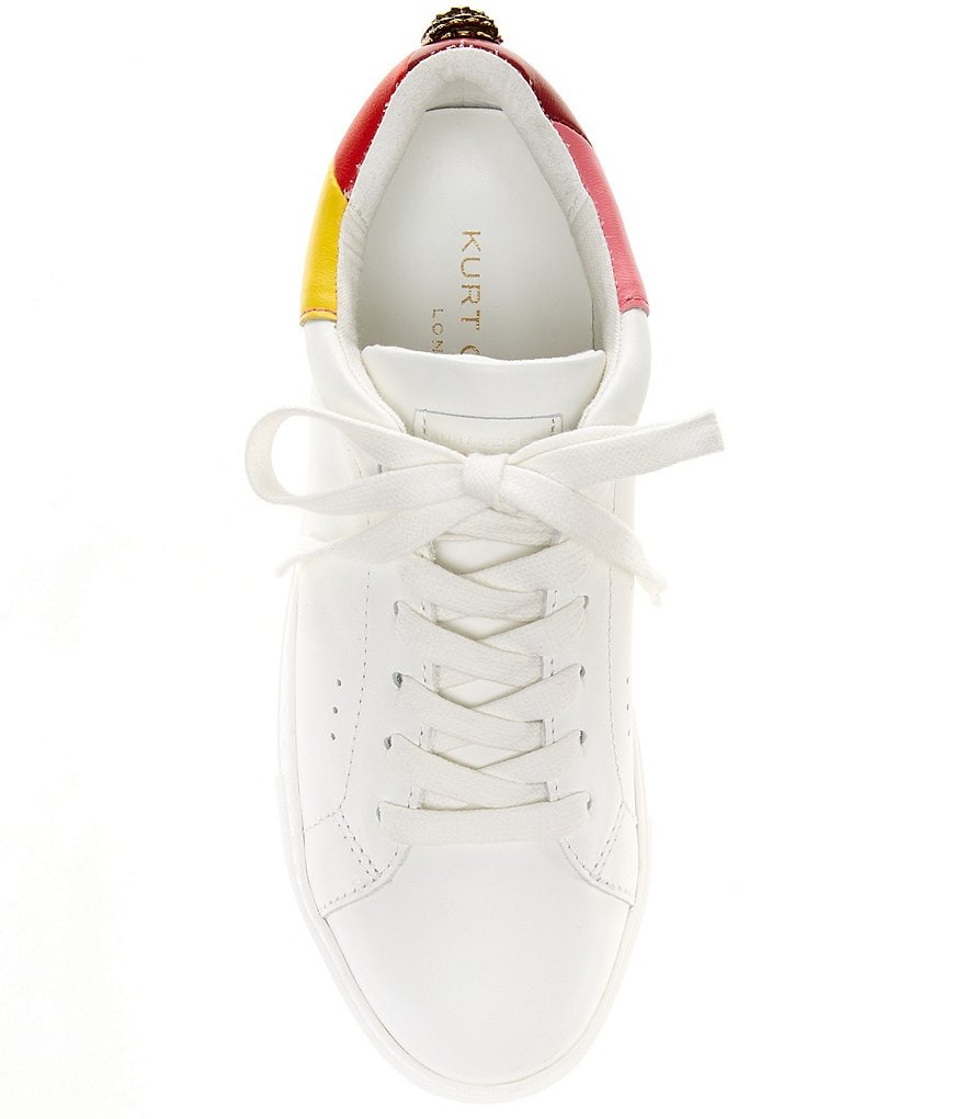 Kurt Geiger London Laney Eagle Ornament Detail Leather Rainbow Back Lace-Up Sneakers