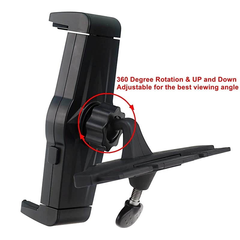 Universal Car Holder 2 in 1 TabletCell Phone CD Slot Player Car Mount Holder Cradle Bracket for 710 inches Tablets356 inches Mobile CellphonesSmartphonesGPSAdjustable 360 Rotation