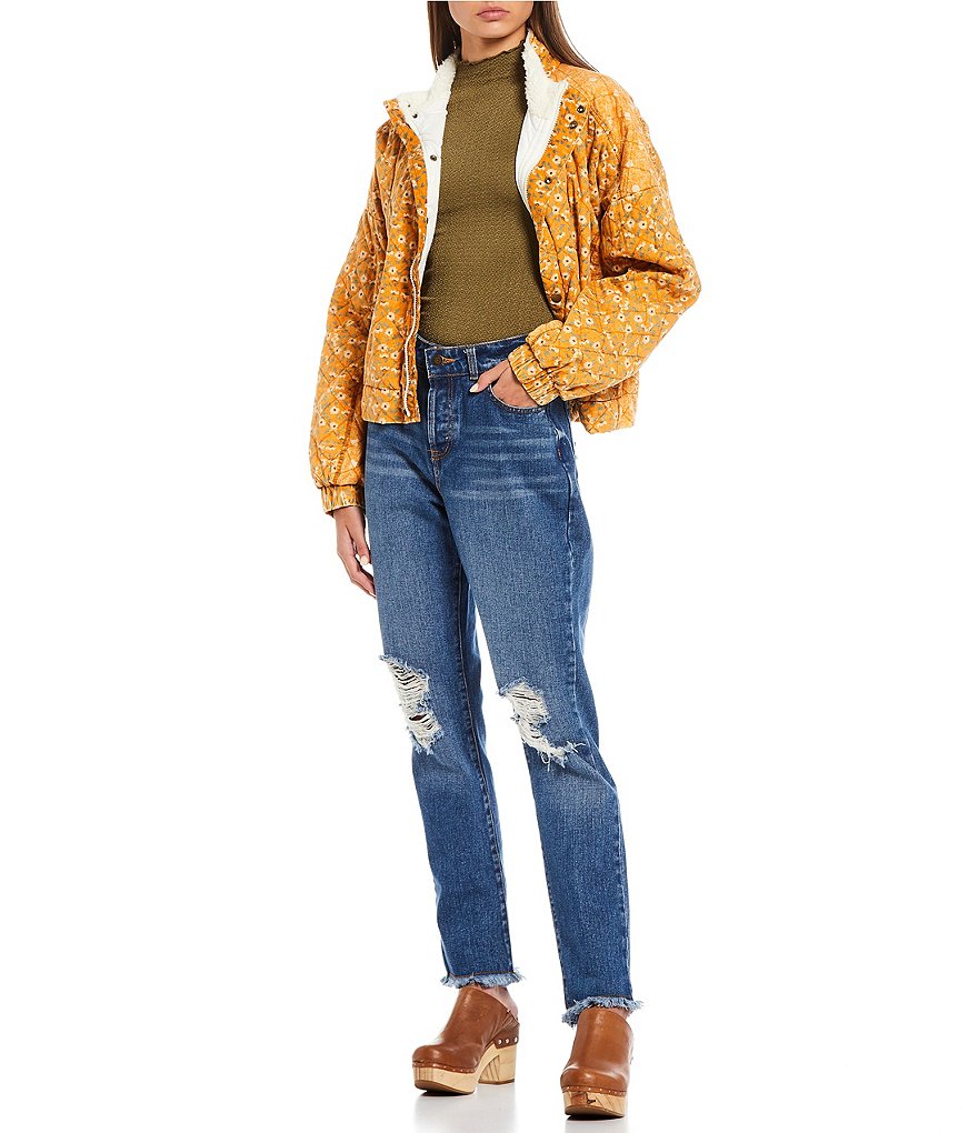 Sundown by Splendid Coordinating Joey Acid Wash Zip Front Hoodie