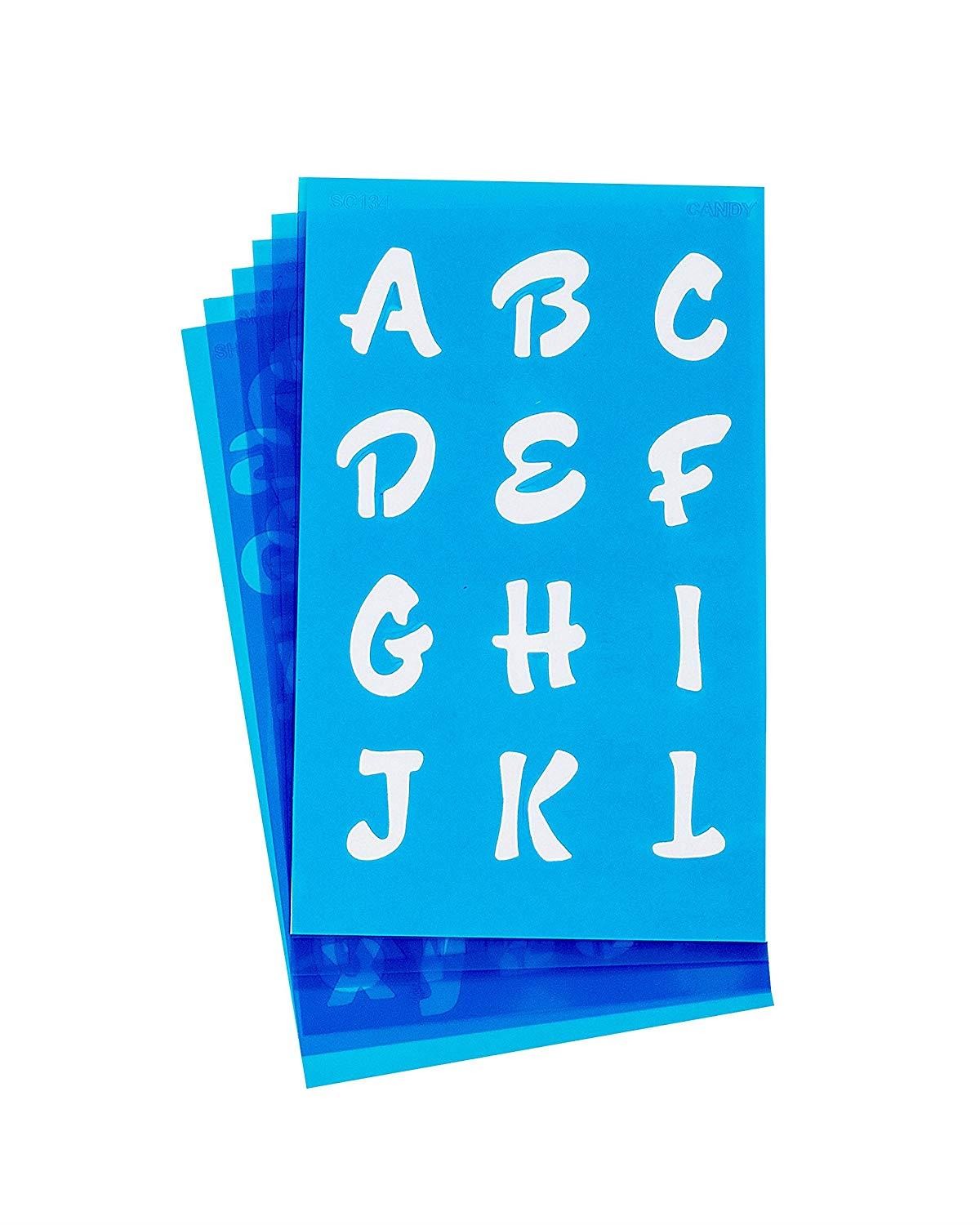 Westcott LetterCraft Stencil, Candy Font, 3/4-Inch and 1-Inch Characters (SC134/15840)