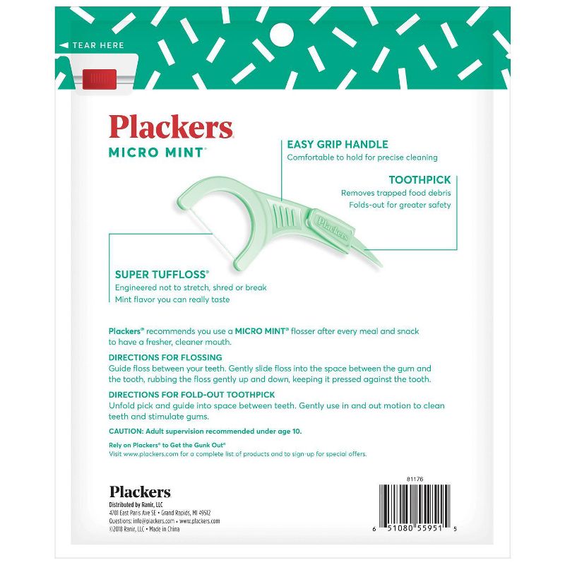 Plackers Micro Mint Flosser - 160ct/4pk