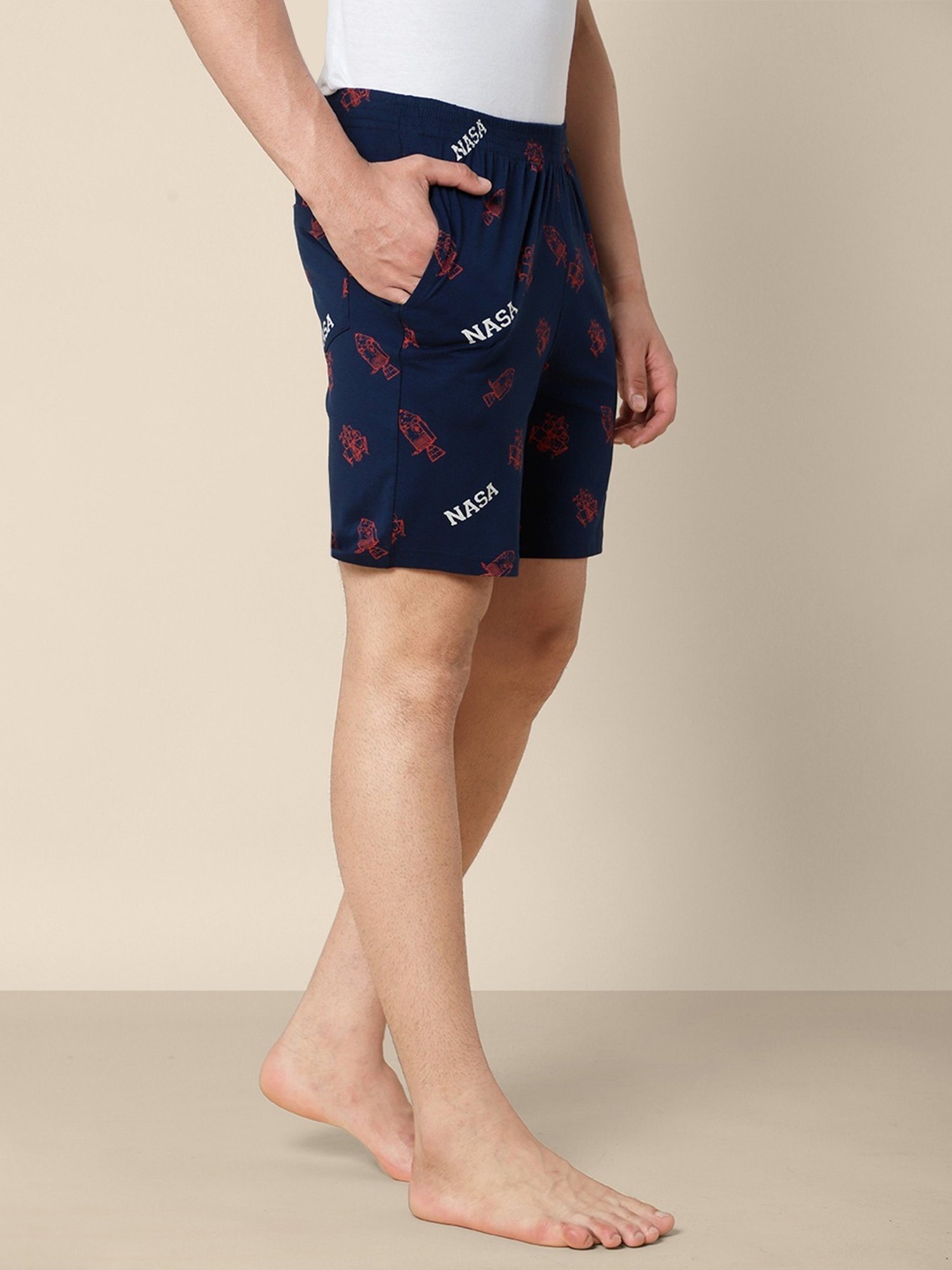 Free Authority Navy Cotton Regular Fit NASA Printed Boxers