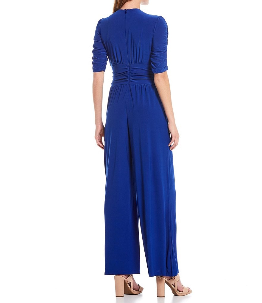 Vince Camuto Short Sleeve Knot Front Wide Leg Jumpsuit