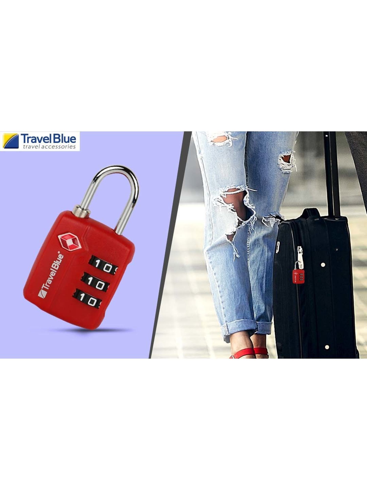Travel Blue Red TSA Lock