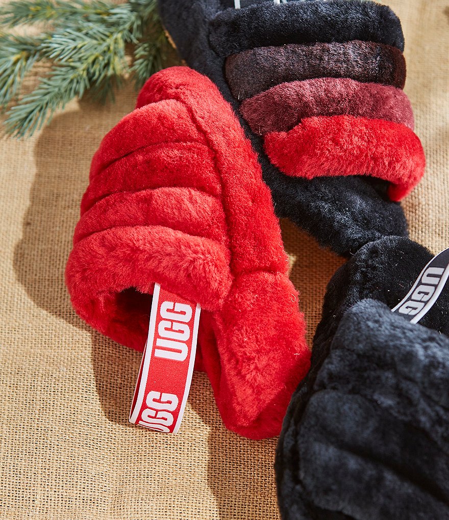 UGG&reg; Logo Fluff Yeah Fur Slides