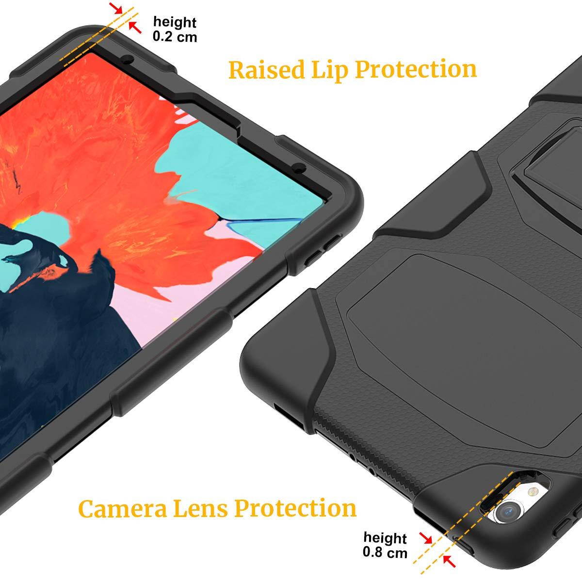 iPad Pro 11 Case 2018, SEYMAC Heavy Duty Full Body Rugged [Shockproof] Drop Protection Bumper Kids Friendly Case with Stable Stand for Students for iPad Pro 11 inch [A1980 A1934 A2013] (Black/Black)