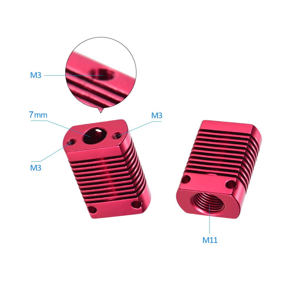 Creality 3D Heat Sink Radiator Fin Aluminum Cooling Block 27 * 20 * 12mm for CR-10 Series/ Ender-3 3D Printer MK10 Extruder, 1pcs