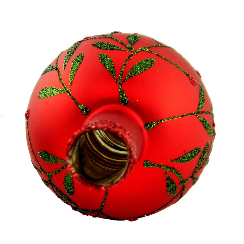 Inge Glas 12.0" Wildflower Red Matte Finial Tree Topper Christmas  -  Tree Toppers