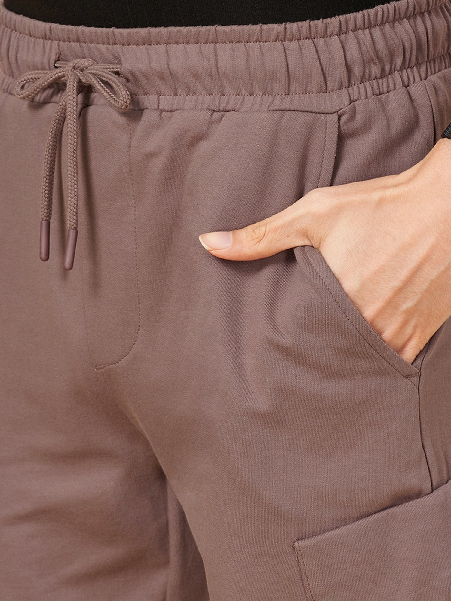 People by Pantaloons Twilight Mauve Cotton Regular Fit Cargo Shorts