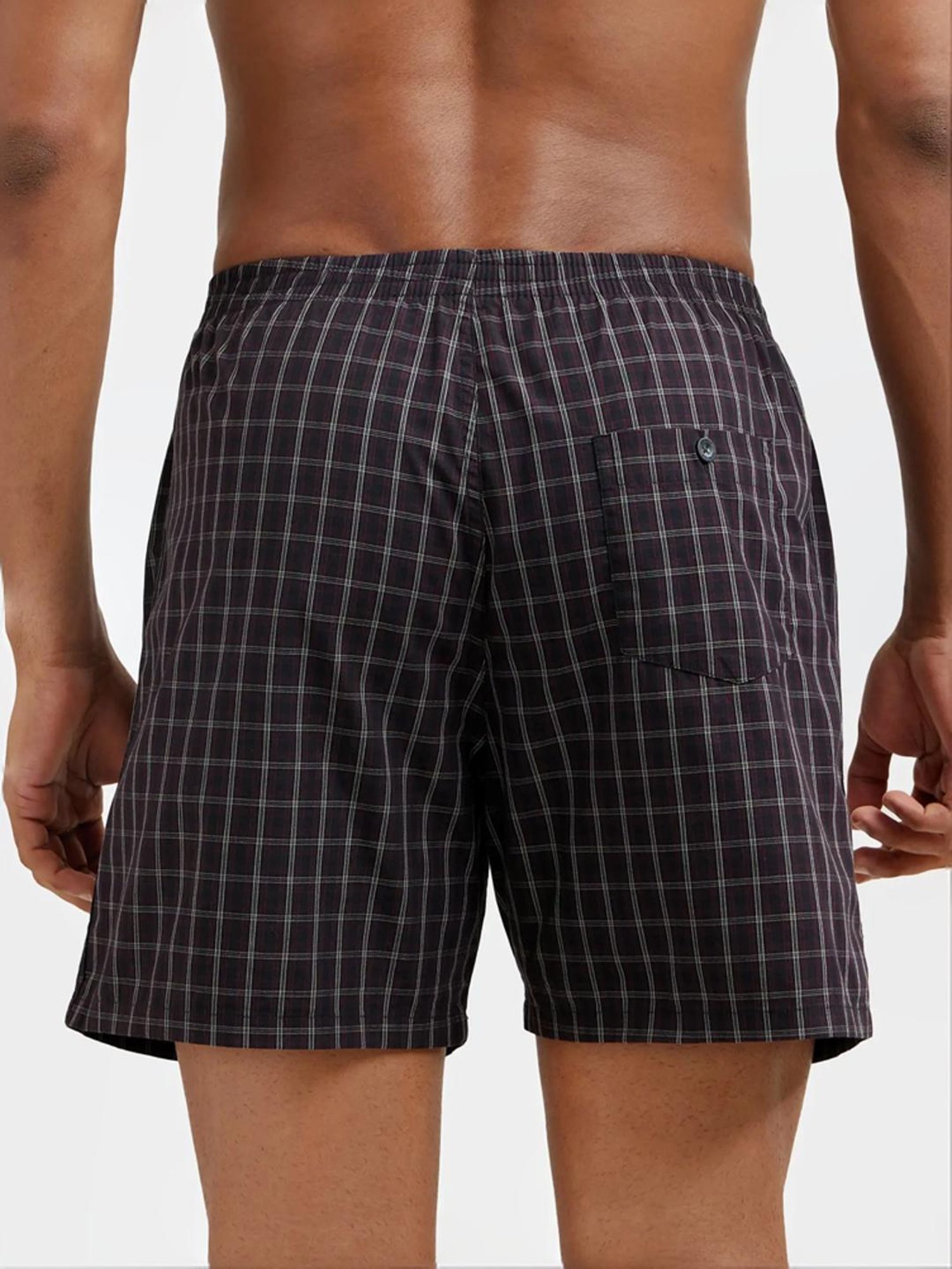 Jockey Black & Navy Regular Fit Check Boxer Shorts - Pack of 2