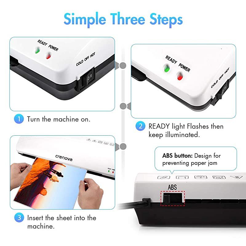 13 Inches Laminator A3 with 20 Laminating Pouches Paper Trimmer Corner Rounder