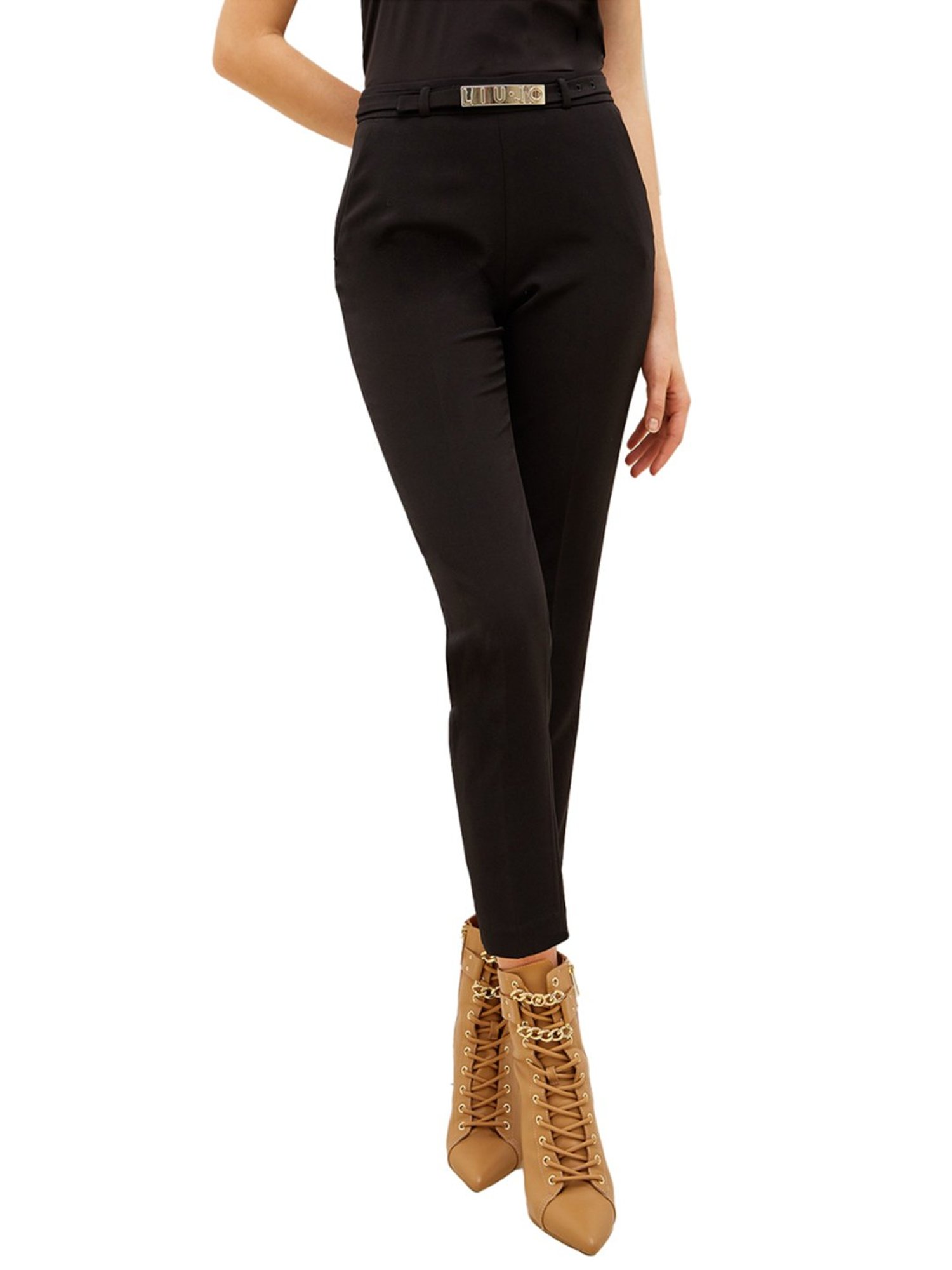 Liu Jo Regular Nero Mid Rise Chinos