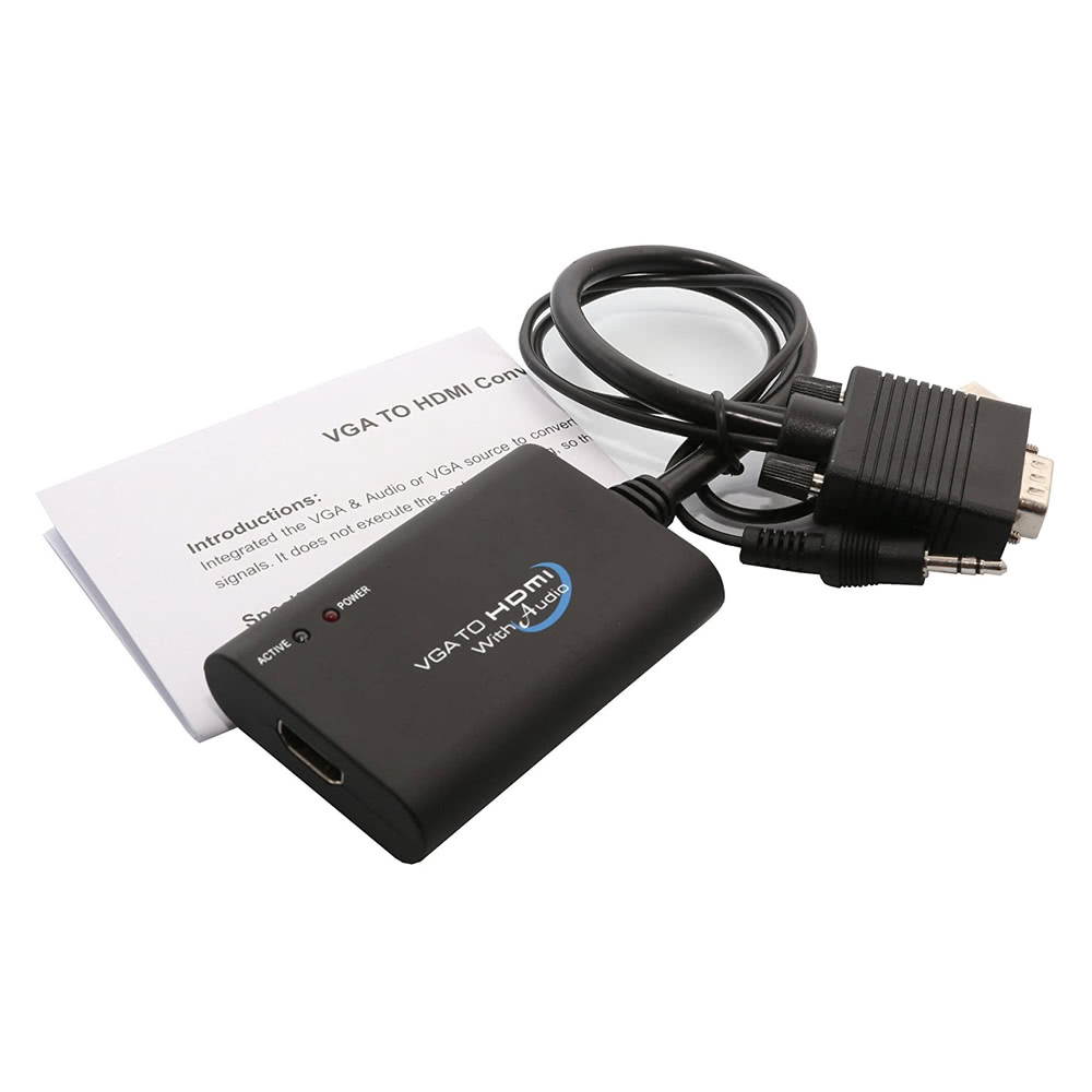 SYBA Universal VGA to HDMI Converter with Audio Support, Adapter for PC, Laptop, DVD, Desktop, SY-ADA31025