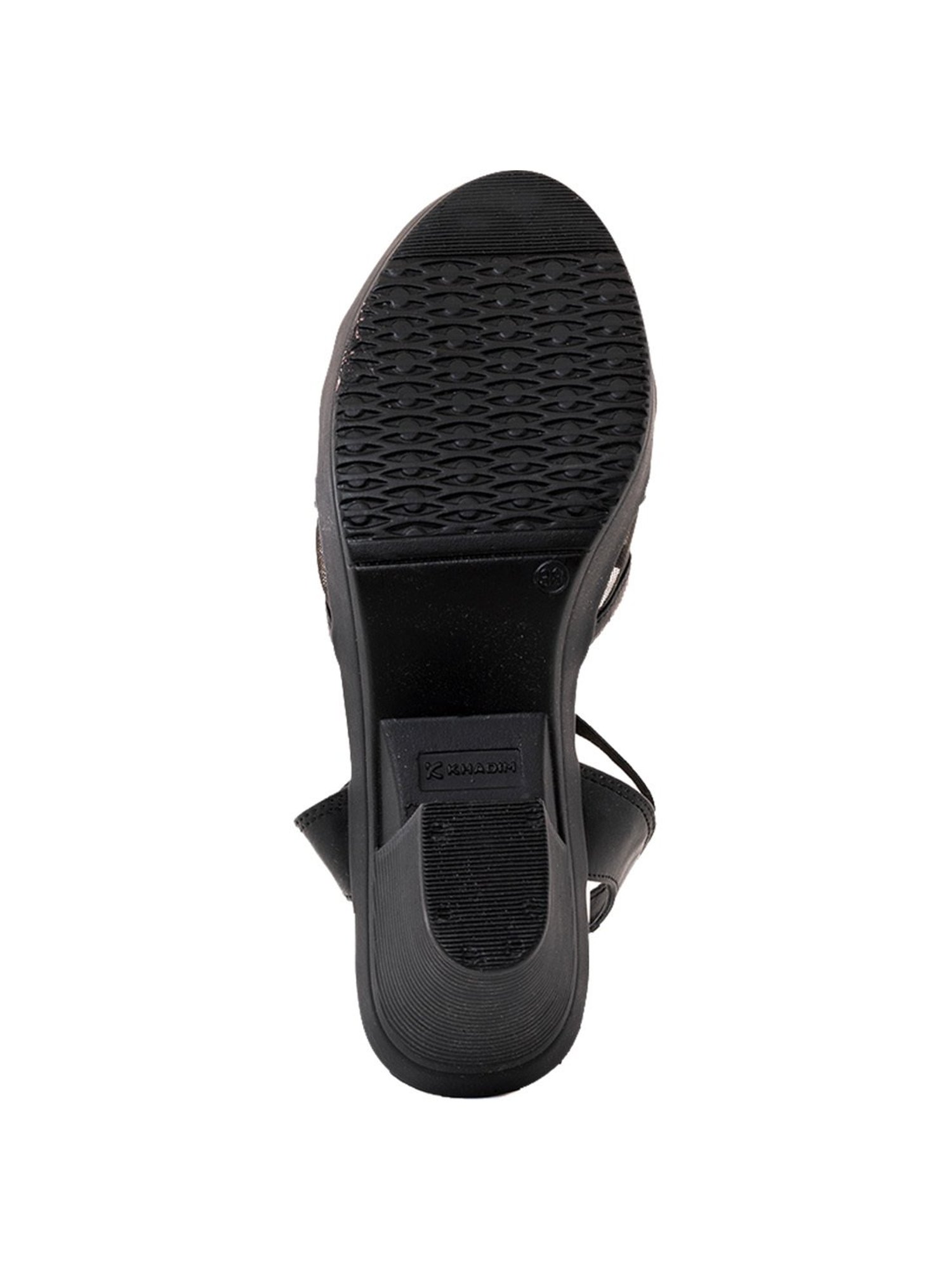 Khadim Women's Black Ankle Strap Sandals