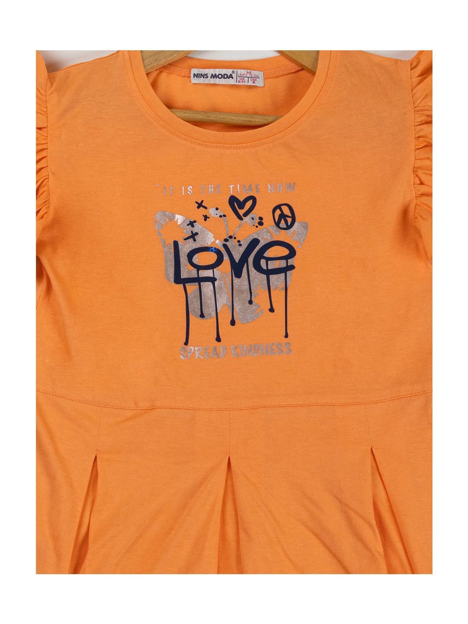 NINS MODA Kids Orange Printed Dress
