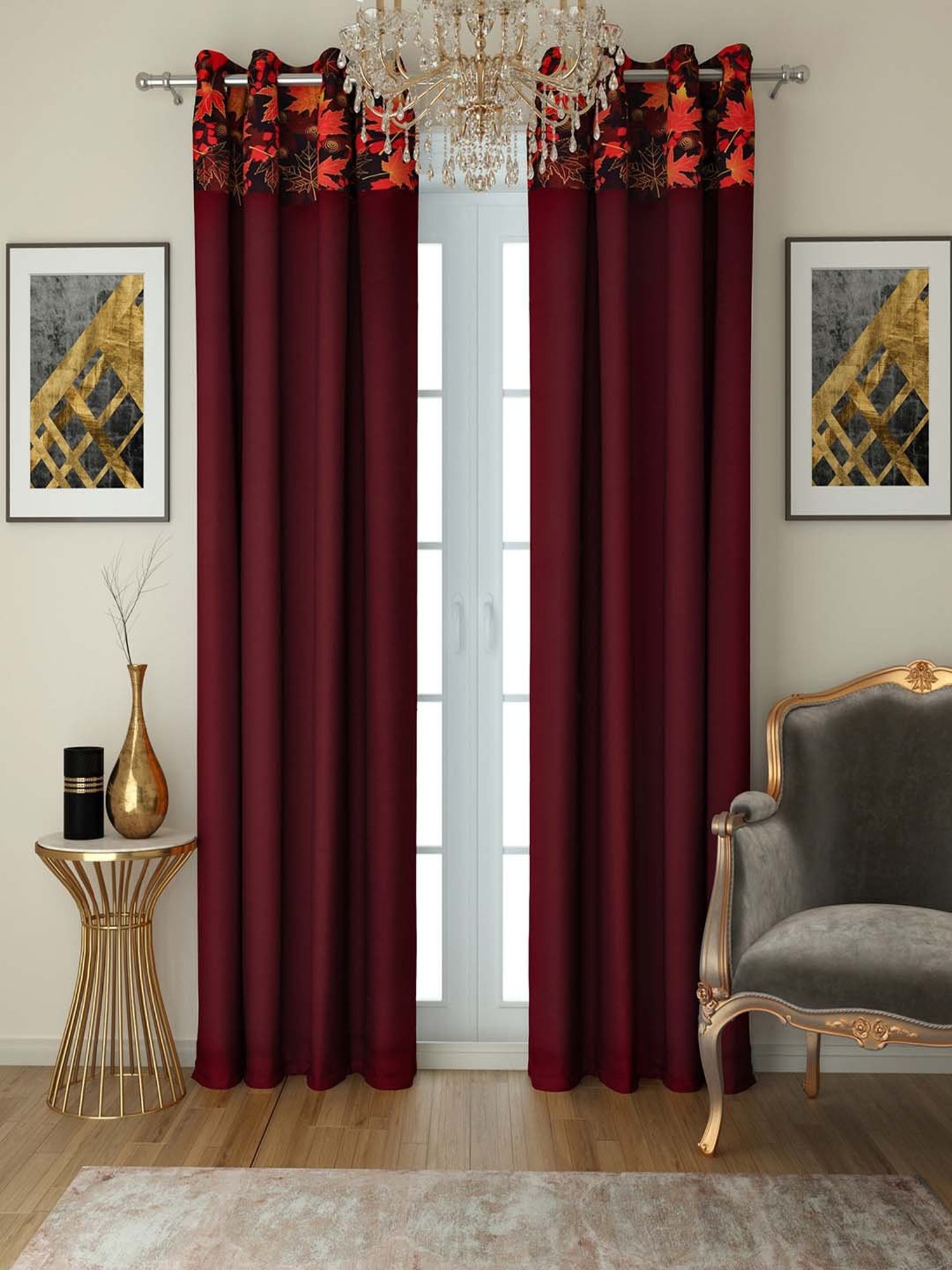 Swayam Blackout Eyelet Window Curtains - Set of 2 (5 Ft)